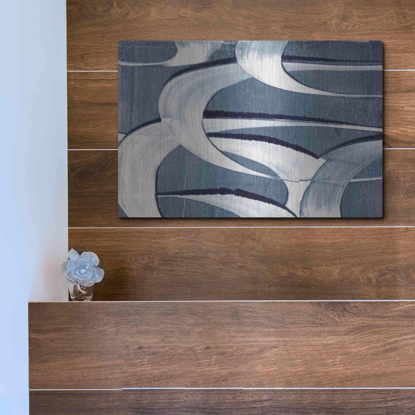 Luxe Metal Art 'Wave Frequency II' by Nikki Galapon, Metal Wall Art,16x12