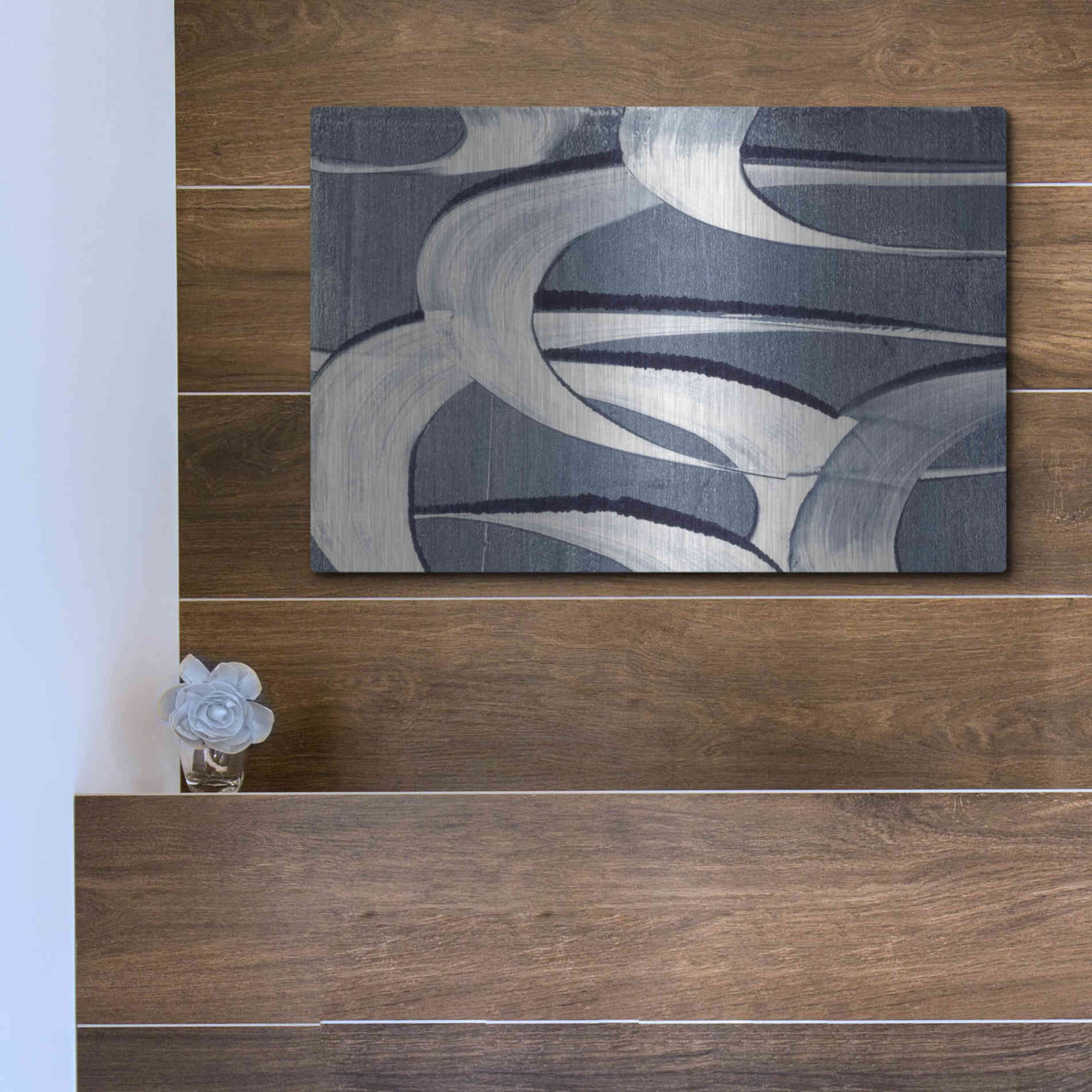 Luxe Metal Art 'Wave Frequency II' by Nikki Galapon, Metal Wall Art,16x12