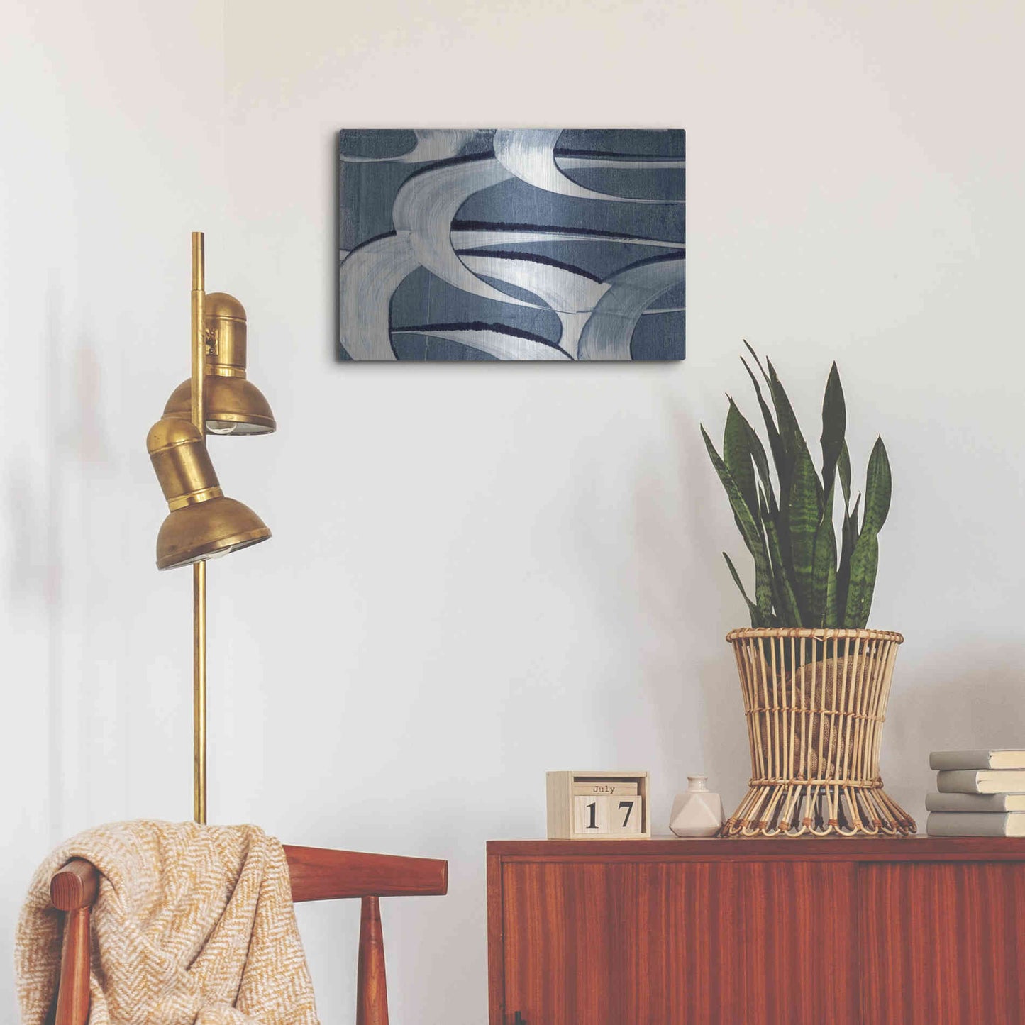 Luxe Metal Art 'Wave Frequency II' by Nikki Galapon, Metal Wall Art,24x16