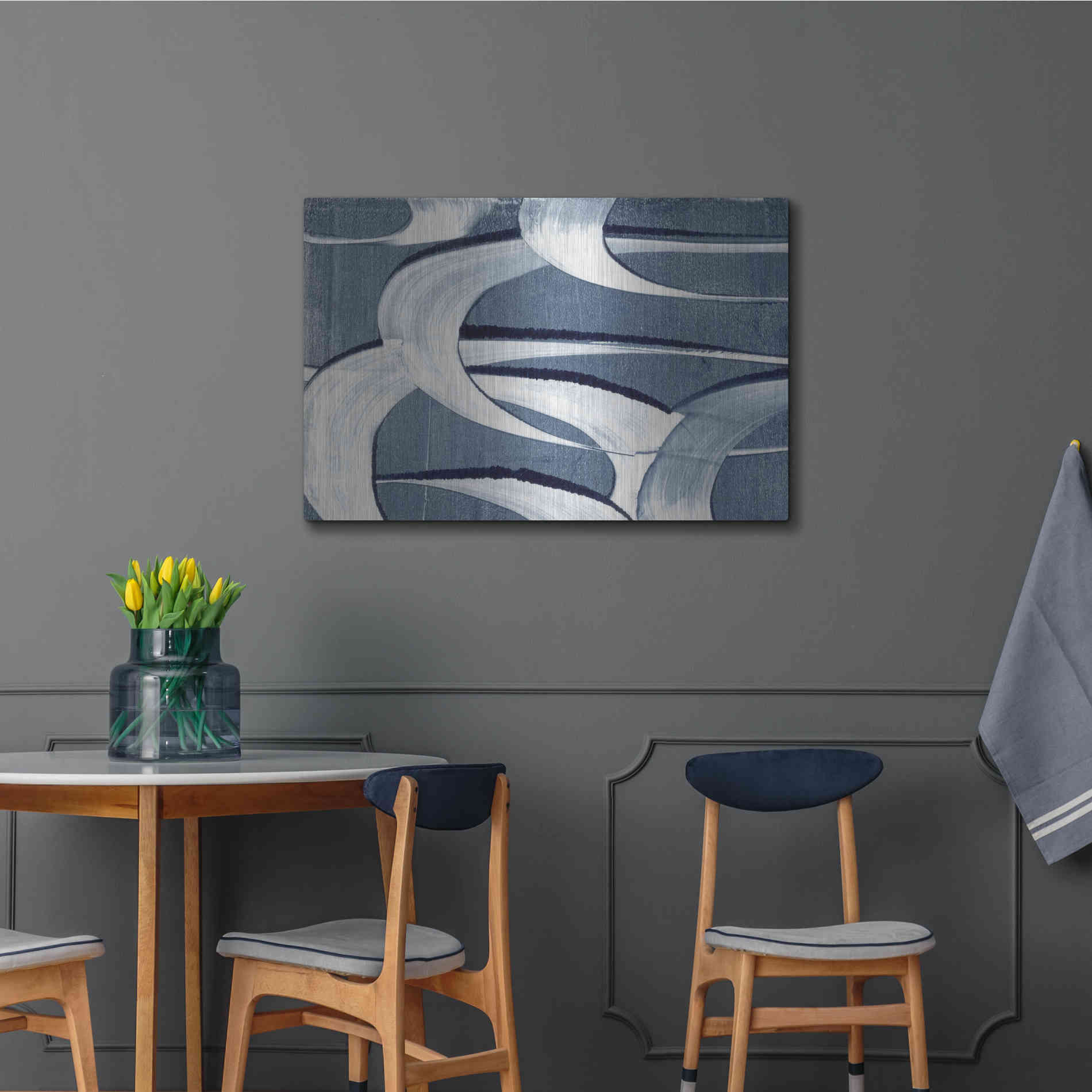 Luxe Metal Art 'Wave Frequency II' by Nikki Galapon, Metal Wall Art,36x24