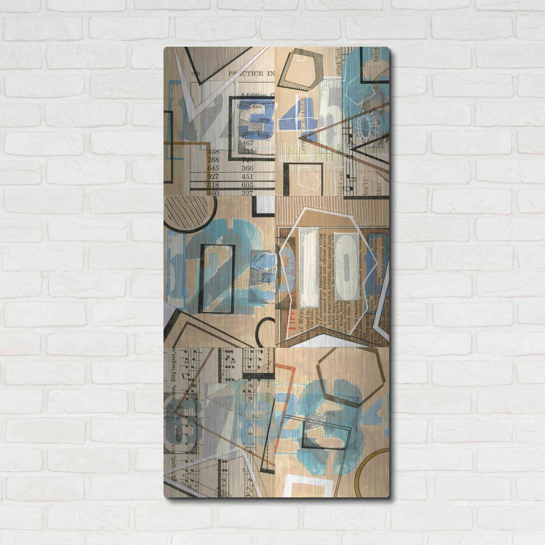 Luxe Metal Art 'Numbers I' by Nikki Galapon, Metal Wall Art,24x48