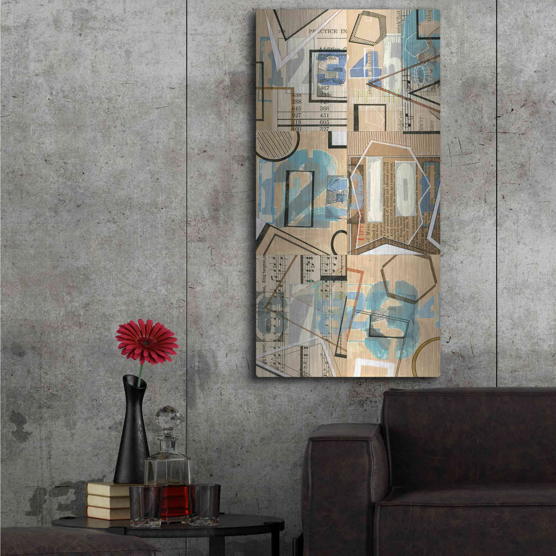 Luxe Metal Art 'Numbers I' by Nikki Galapon, Metal Wall Art,24x48