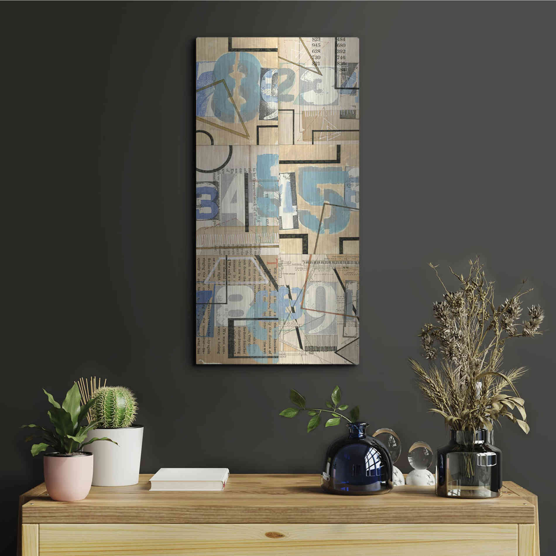 Luxe Metal Art 'Numbers II' by Nikki Galapon, Metal Wall Art,12x24