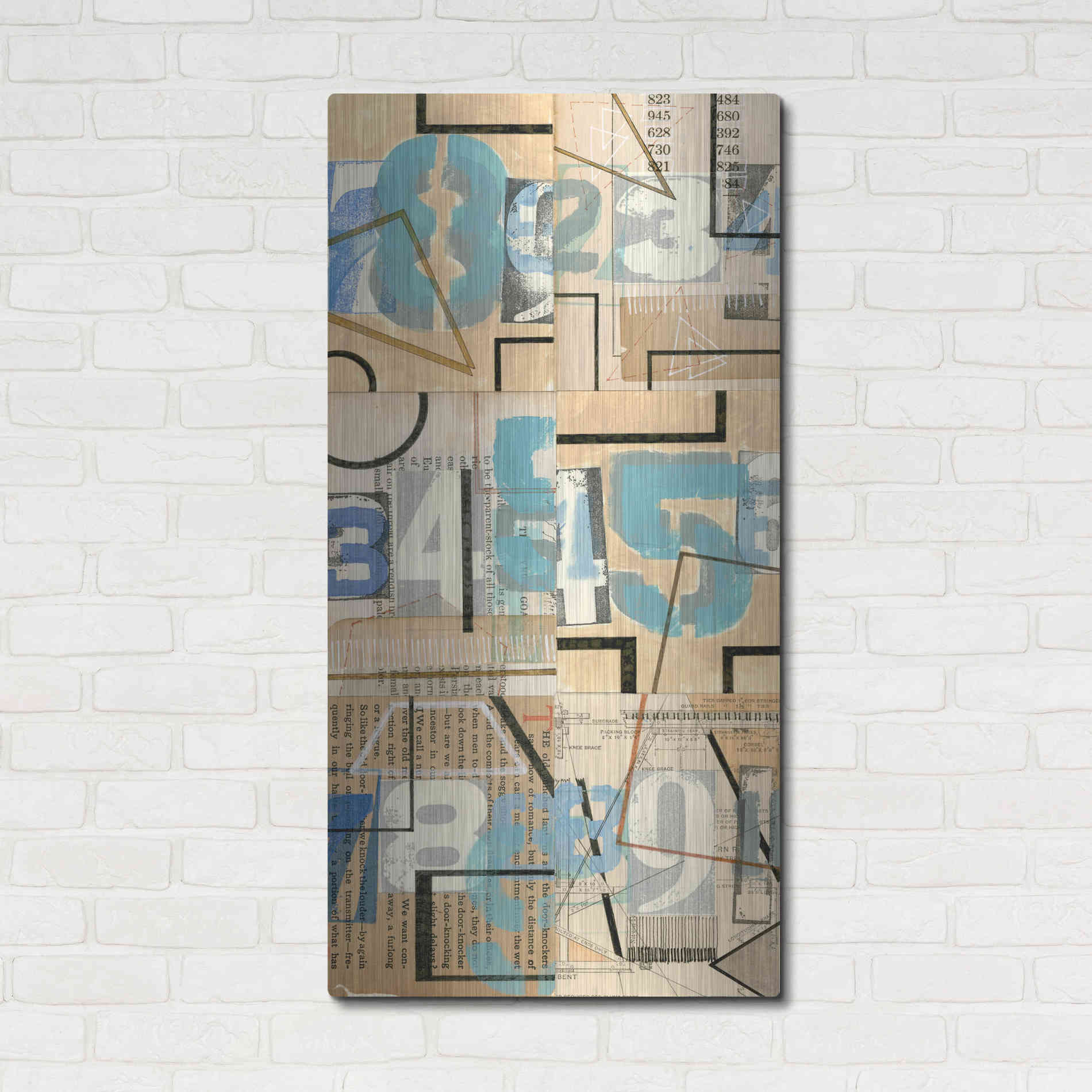 Luxe Metal Art 'Numbers II' by Nikki Galapon, Metal Wall Art,24x48