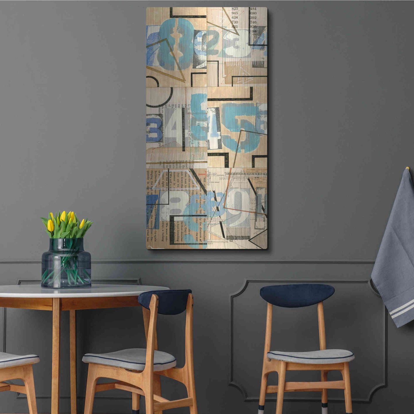 Luxe Metal Art 'Numbers II' by Nikki Galapon, Metal Wall Art,24x48