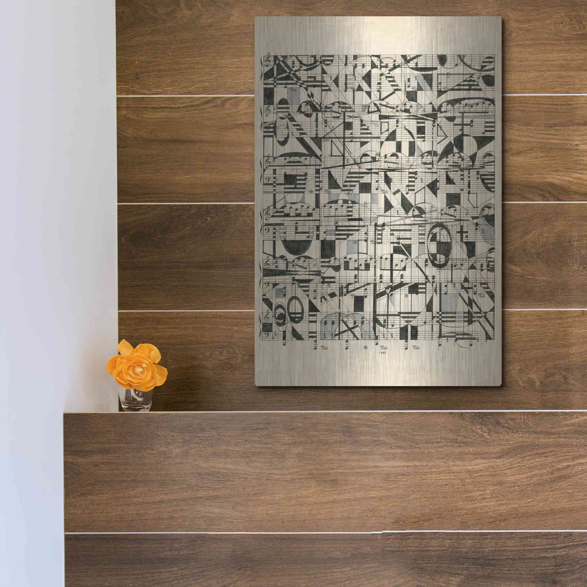 Luxe Metal Art 'Graphic Notes' by Nikki Galapon, Metal Wall Art,12x16