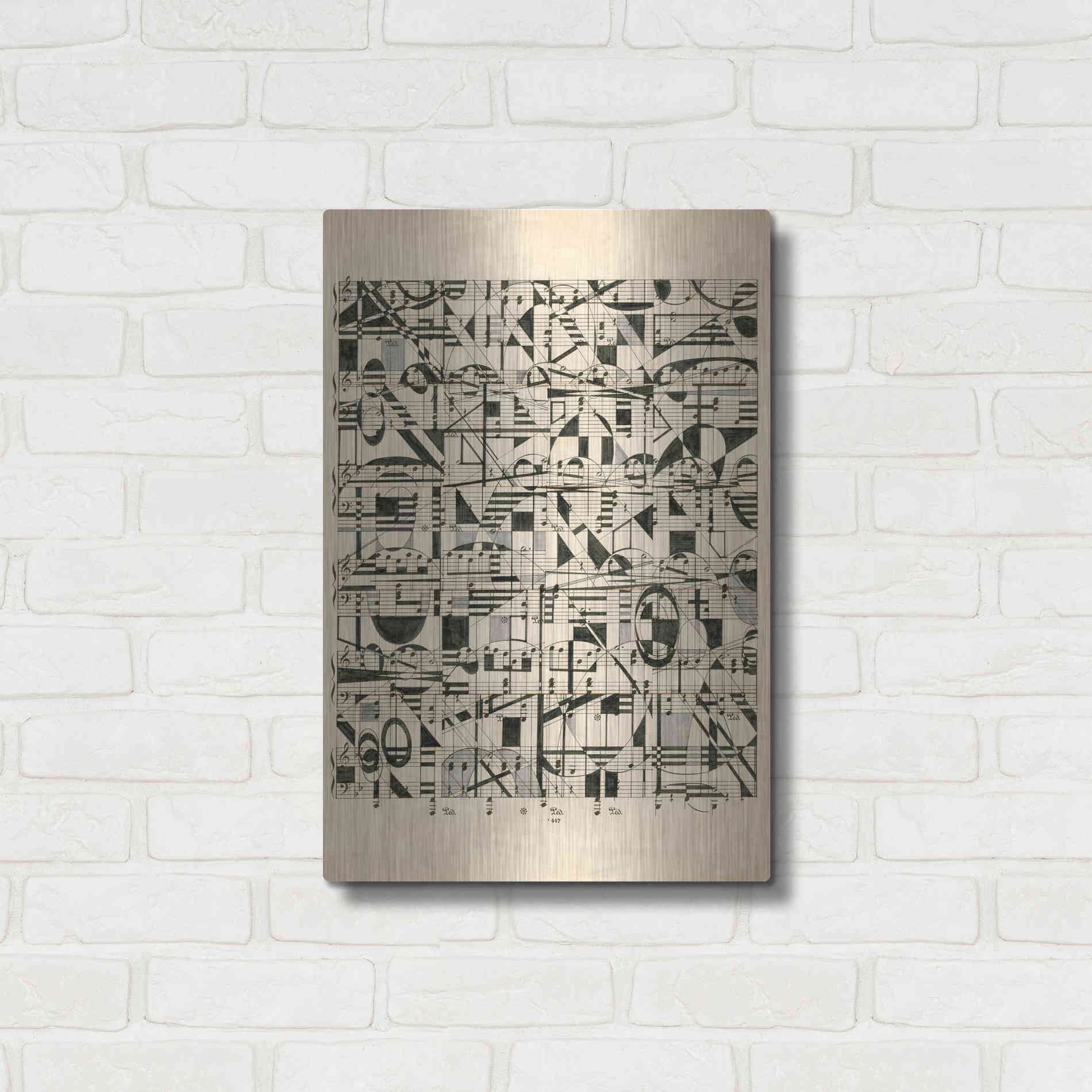 Luxe Metal Art 'Graphic Notes' by Nikki Galapon, Metal Wall Art,16x24