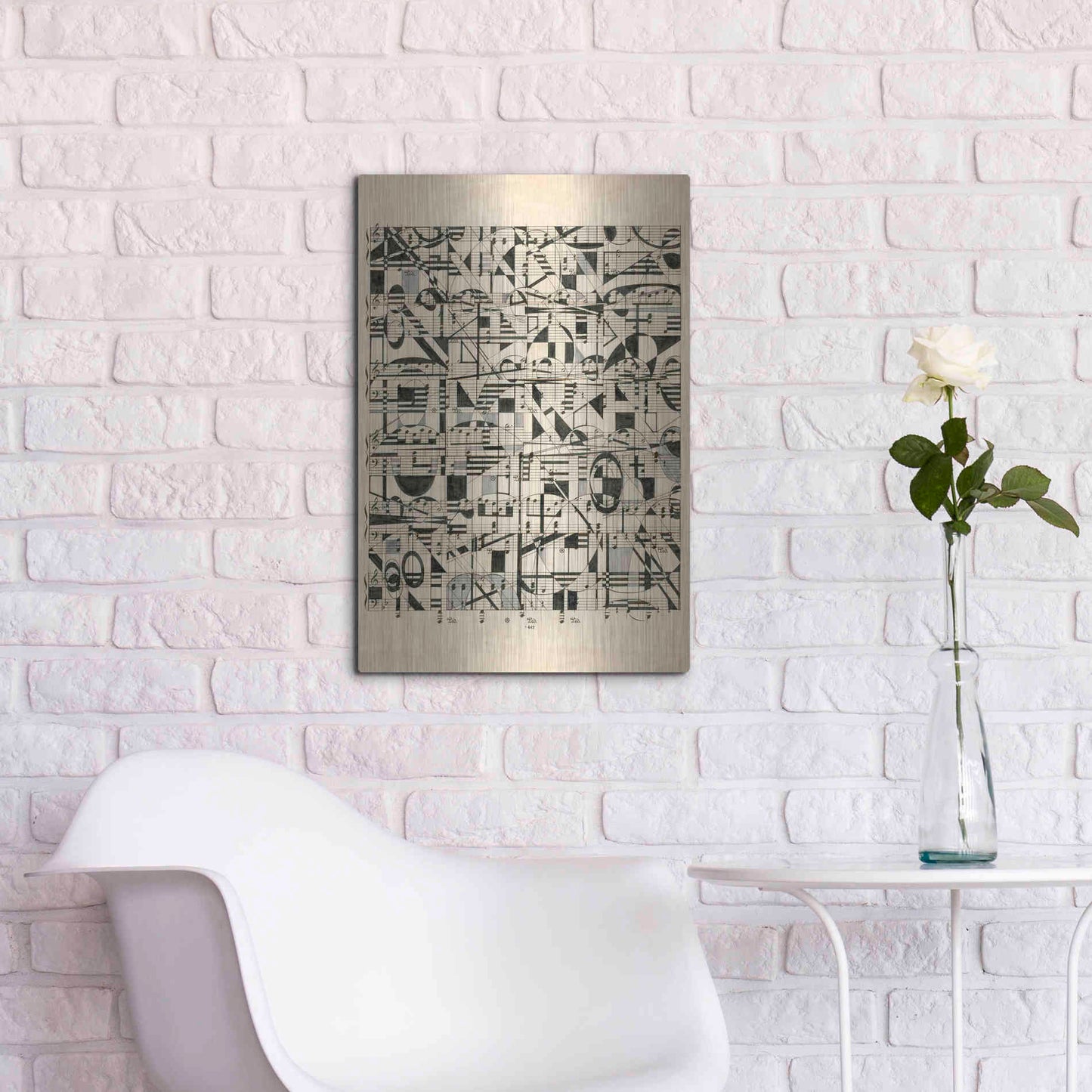 Luxe Metal Art 'Graphic Notes' by Nikki Galapon, Metal Wall Art,16x24