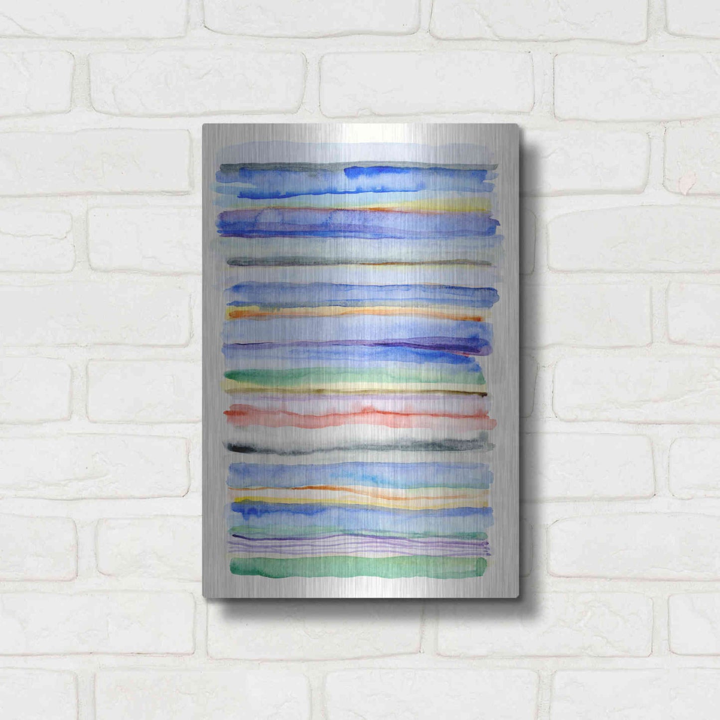 Luxe Metal Art 'Watercolor Gradation' by Nikki Galapon, Metal Wall Art,12x16