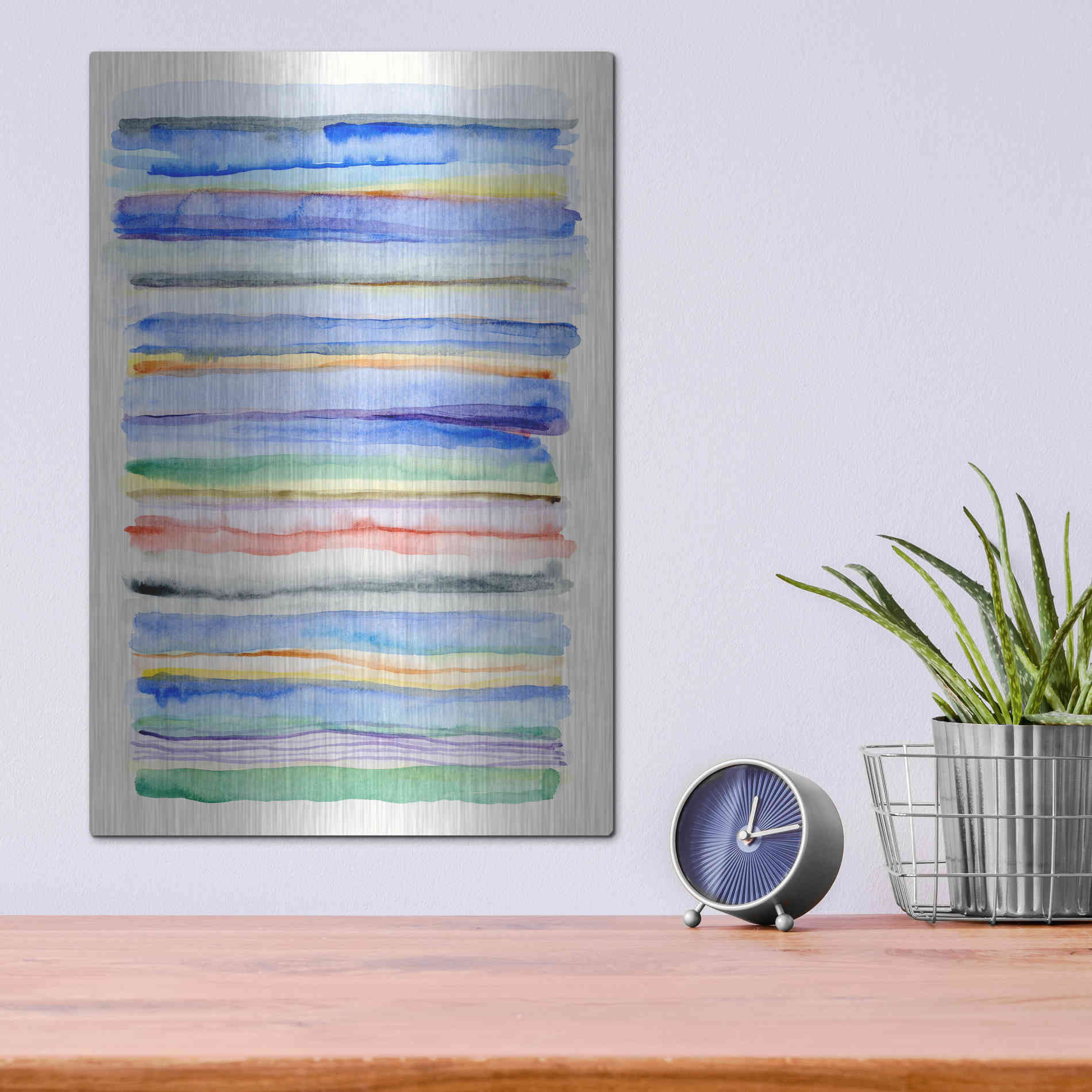 Luxe Metal Art 'Watercolor Gradation' by Nikki Galapon, Metal Wall Art,12x16