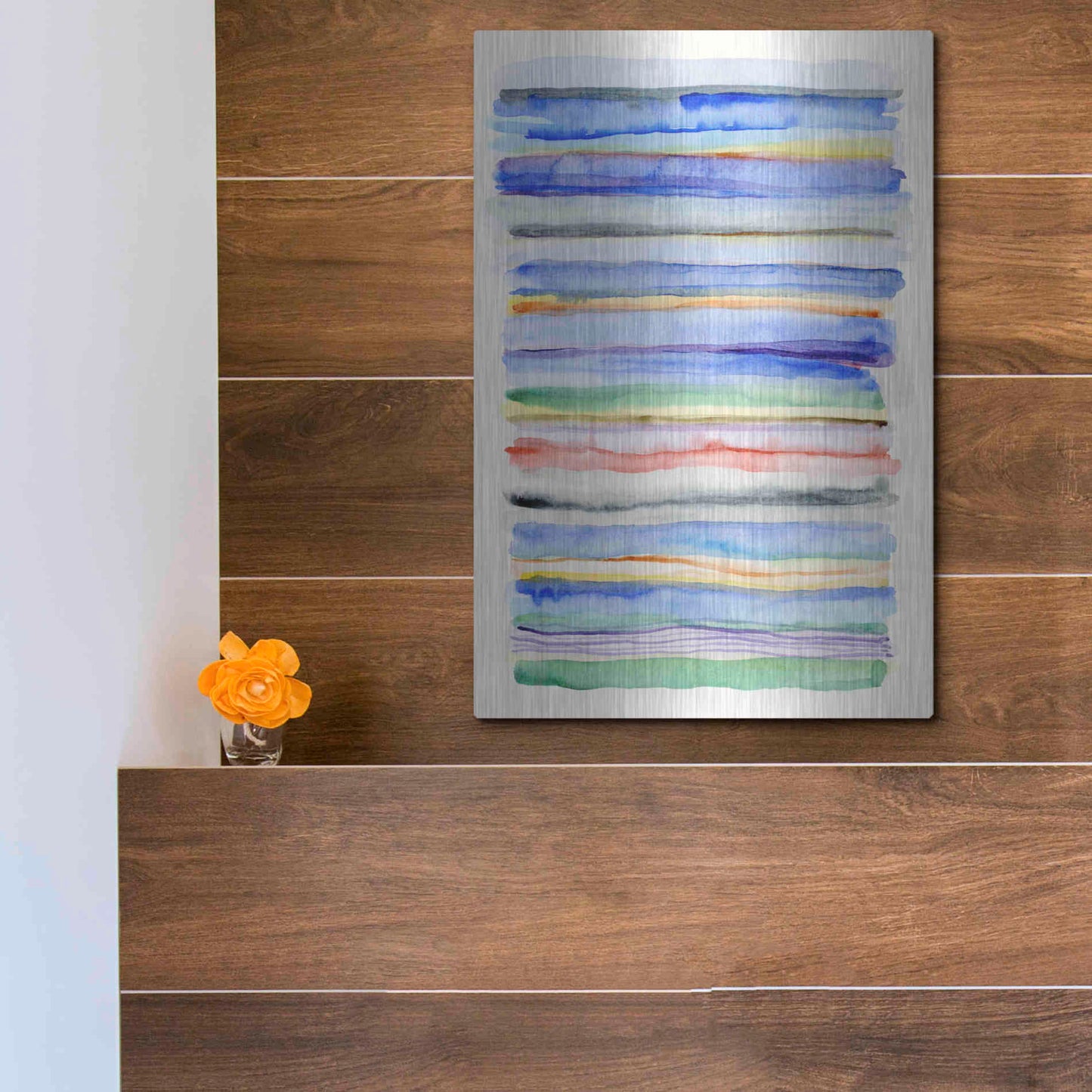 Luxe Metal Art 'Watercolor Gradation' by Nikki Galapon, Metal Wall Art,12x16