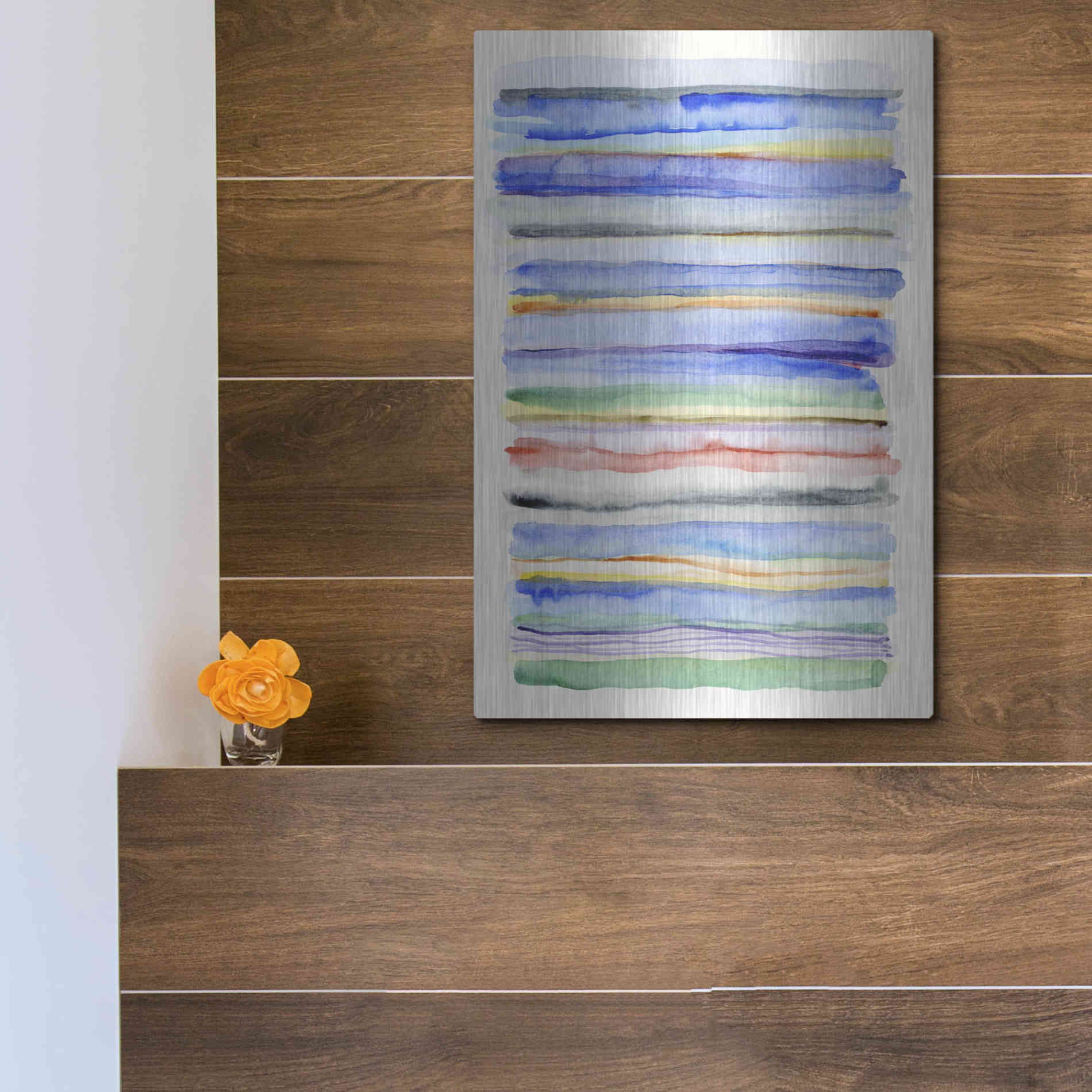 Luxe Metal Art 'Watercolor Gradation' by Nikki Galapon, Metal Wall Art,12x16