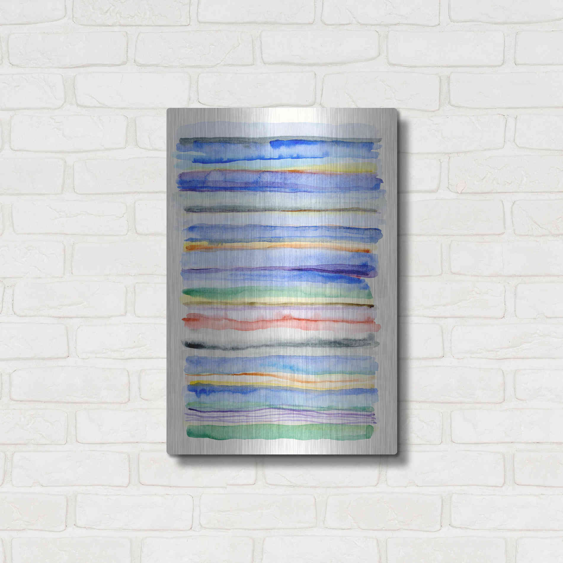 Luxe Metal Art 'Watercolor Gradation' by Nikki Galapon, Metal Wall Art,16x24
