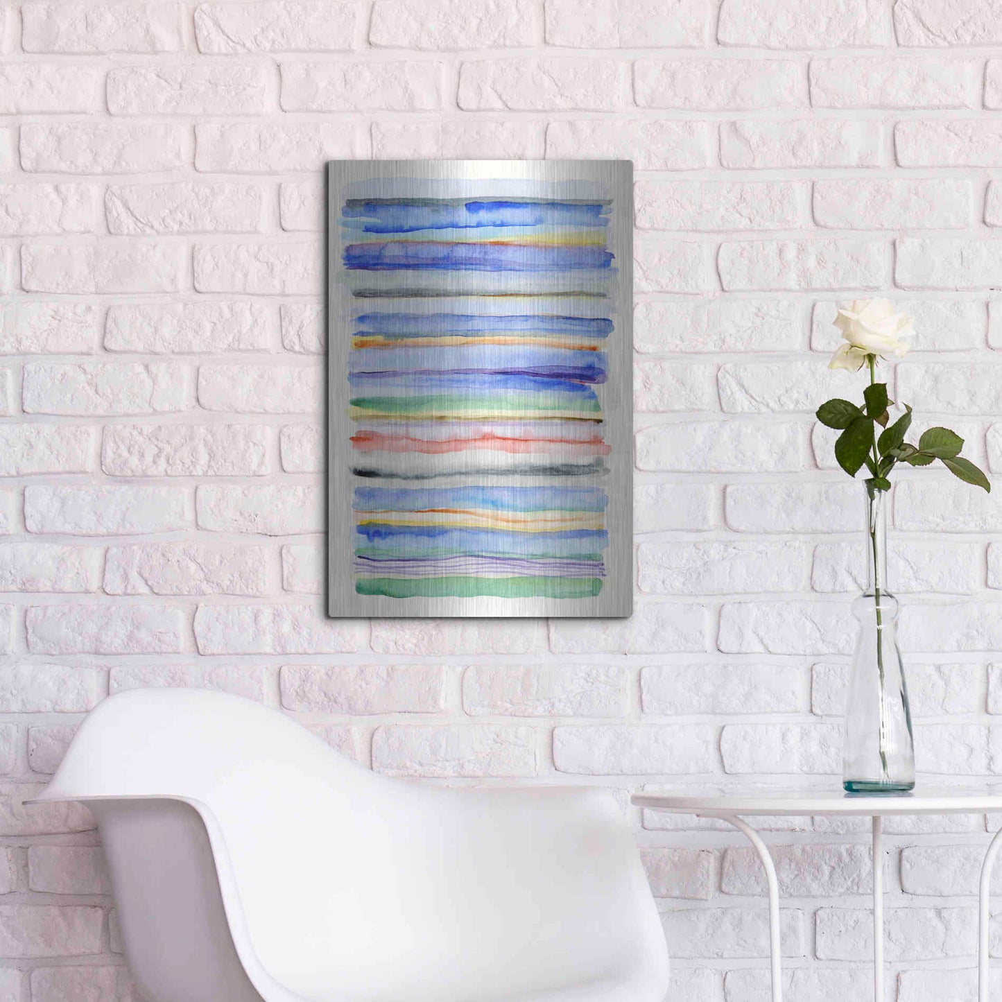 Luxe Metal Art 'Watercolor Gradation' by Nikki Galapon, Metal Wall Art,16x24
