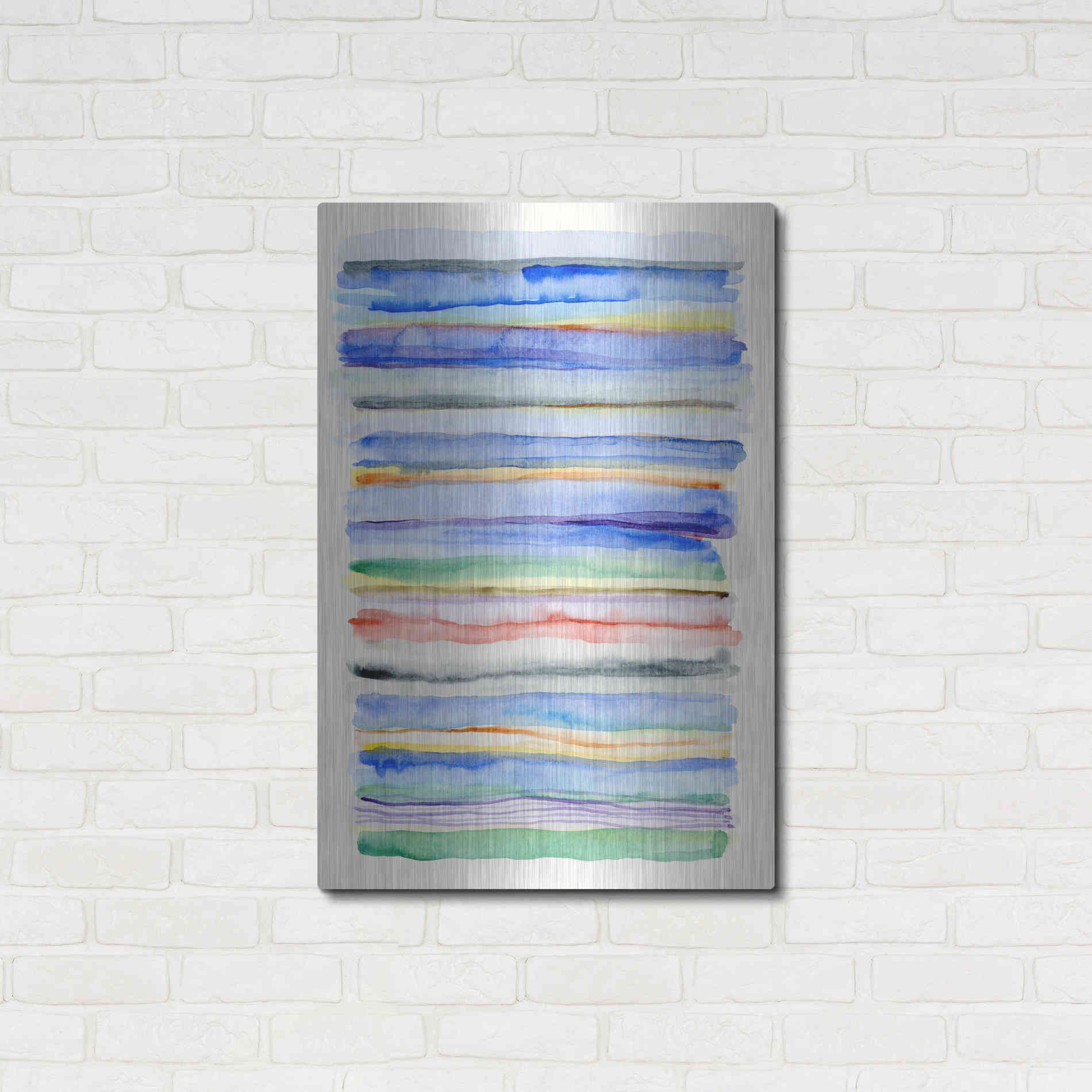 Luxe Metal Art 'Watercolor Gradation' by Nikki Galapon, Metal Wall Art,24x36