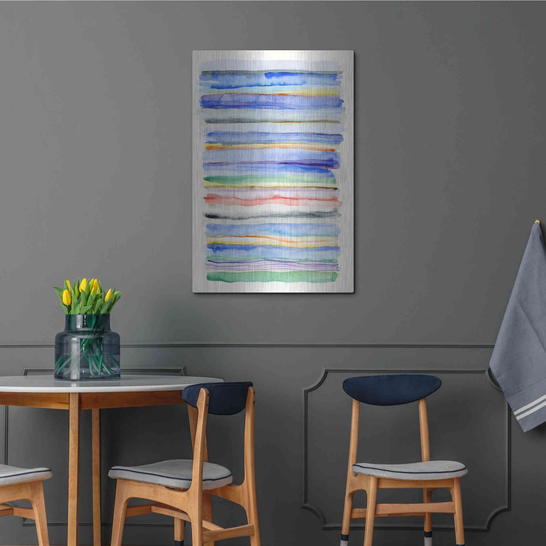 Luxe Metal Art 'Watercolor Gradation' by Nikki Galapon, Metal Wall Art,24x36