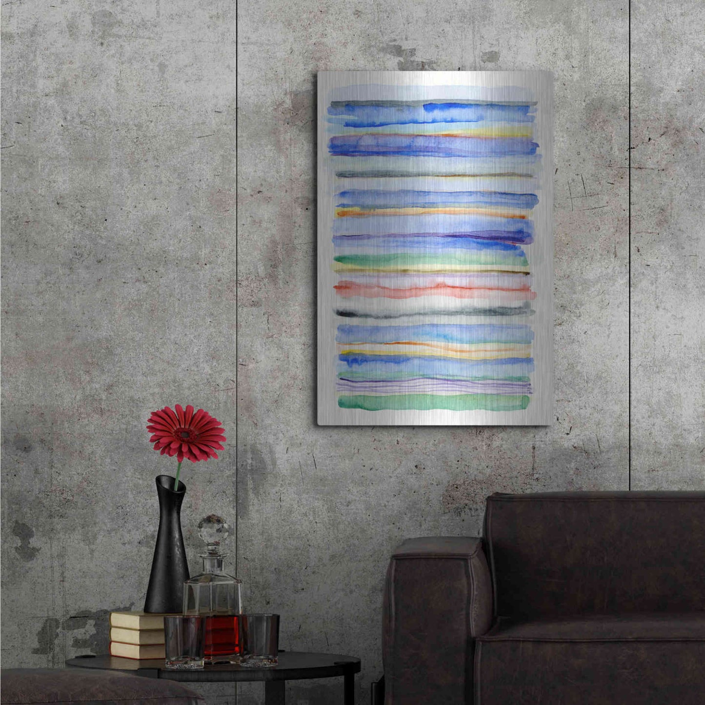 Luxe Metal Art 'Watercolor Gradation' by Nikki Galapon, Metal Wall Art,24x36