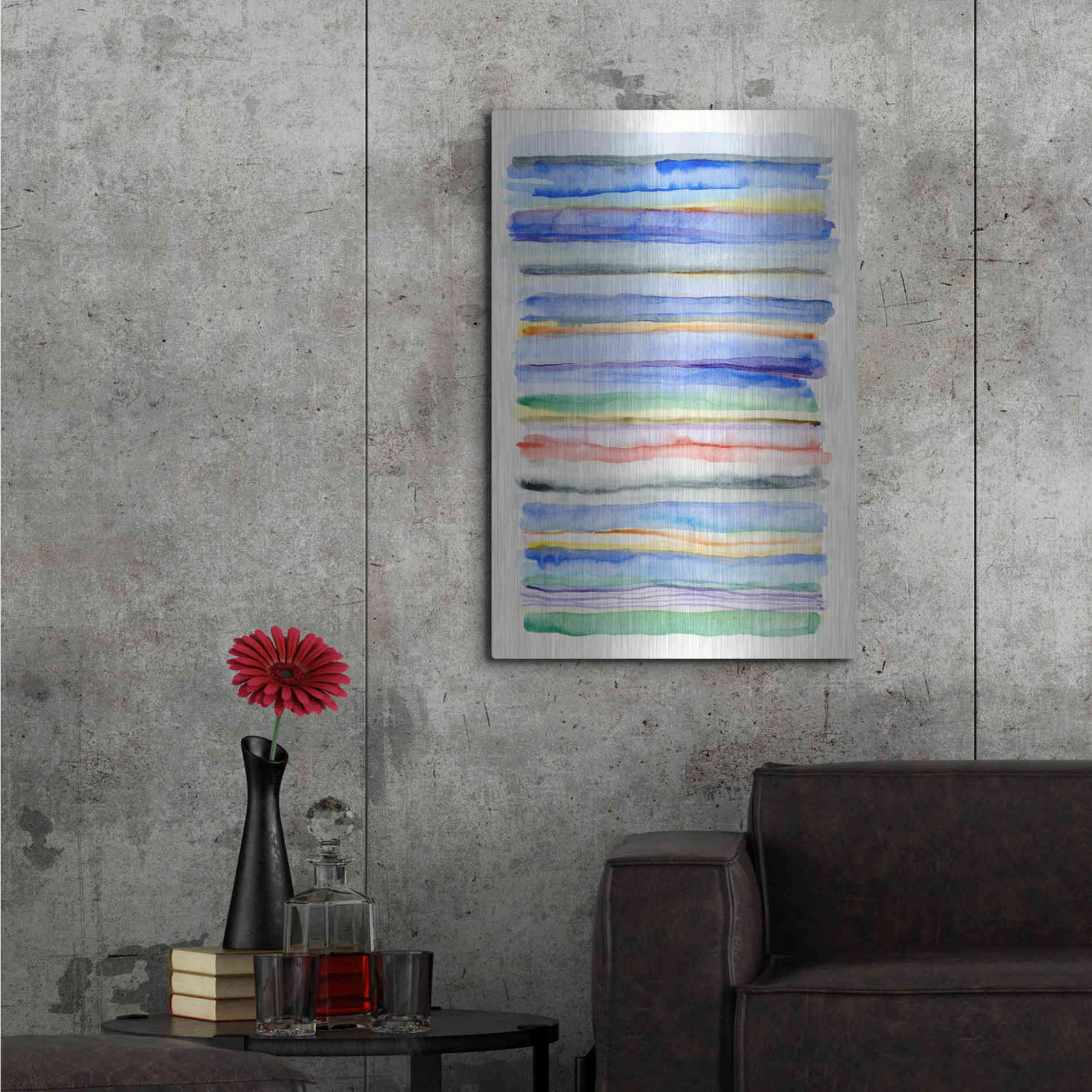 Luxe Metal Art 'Watercolor Gradation' by Nikki Galapon, Metal Wall Art,24x36