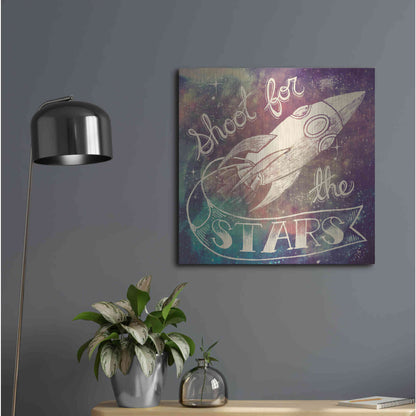 Luxe Metal Art 'Universe Galaxy Shoot For the Stars' by Mary Urban, Metal Wall Art,24x24