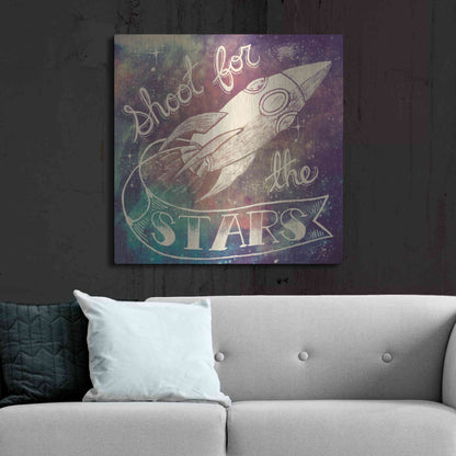 Luxe Metal Art 'Universe Galaxy Shoot For the Stars' by Mary Urban, Metal Wall Art,36x36