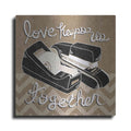 Luxe Metal Art 'Love Keeps Us Together Taupe' by Mary Urban, Metal Wall Art