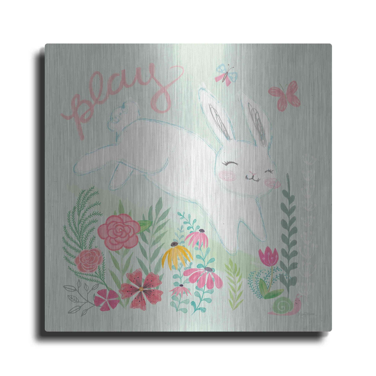 Luxe Metal Art 'Garden Friends I' by Mary Urban, Metal Wall Art