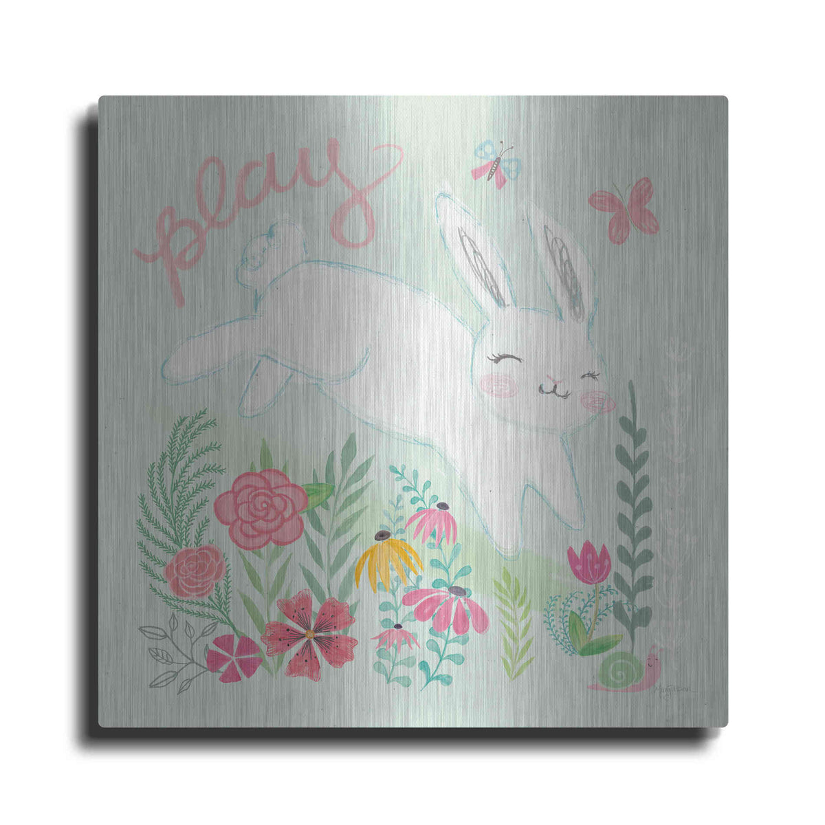 Luxe Metal Art 'Garden Friends I' by Mary Urban, Metal Wall Art
