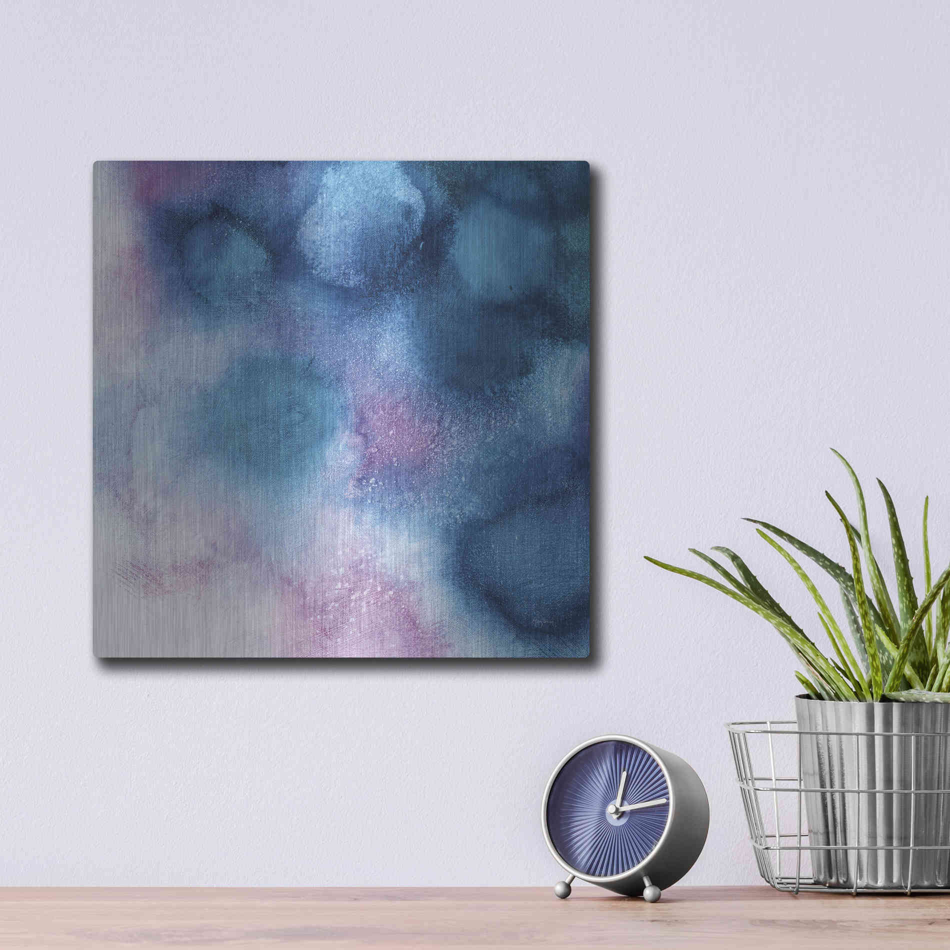 Luxe Metal Art 'Nebula II 'by Mary Urban, Metal Wall Art,12x12