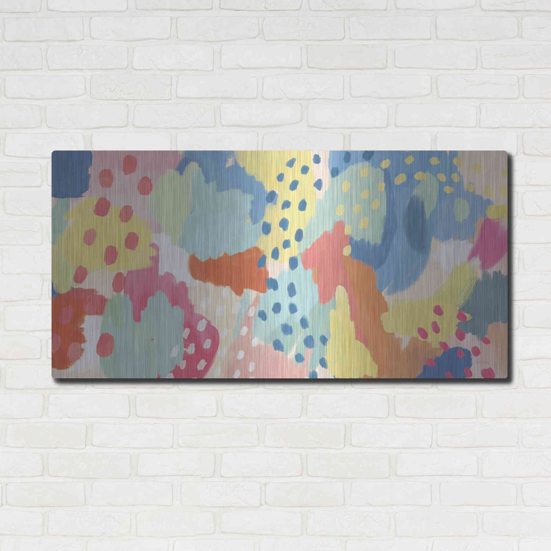 Luxe Metal Art 'Bright Life I' by Mary Urban, Metal Wall Art,48x24