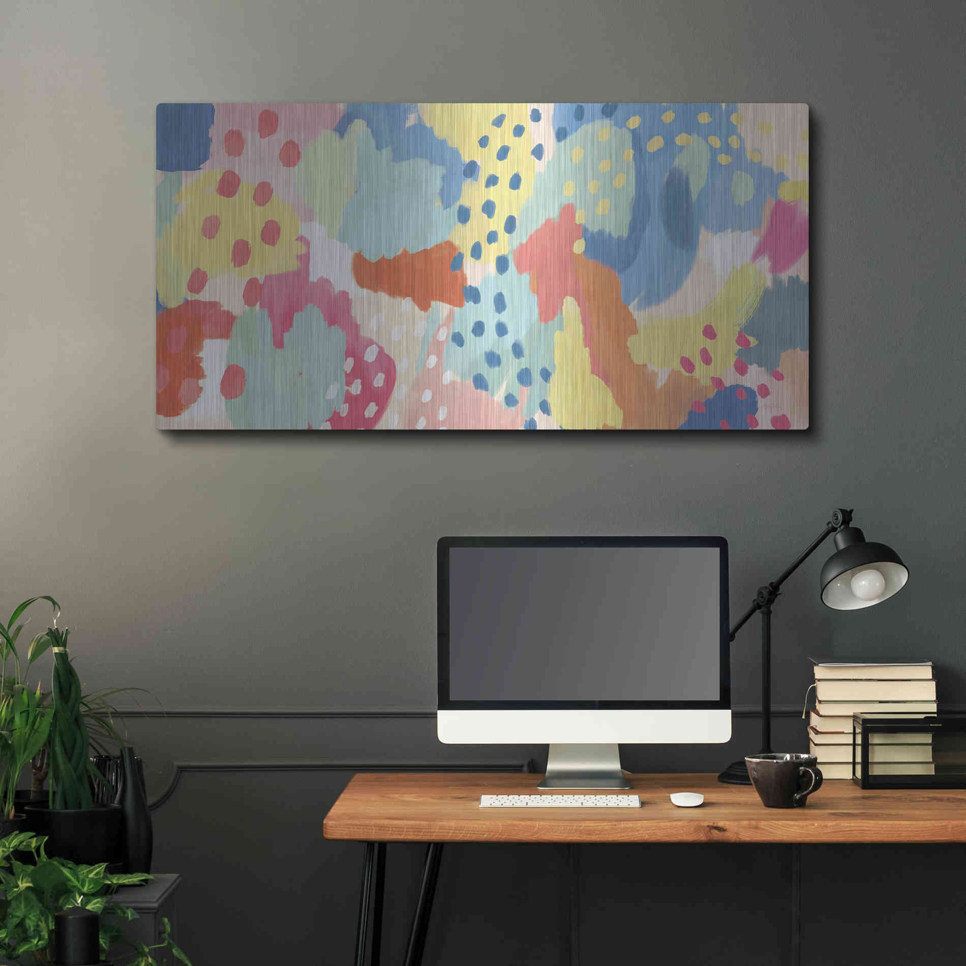 Luxe Metal Art 'Bright Life I' by Mary Urban, Metal Wall Art,48x24