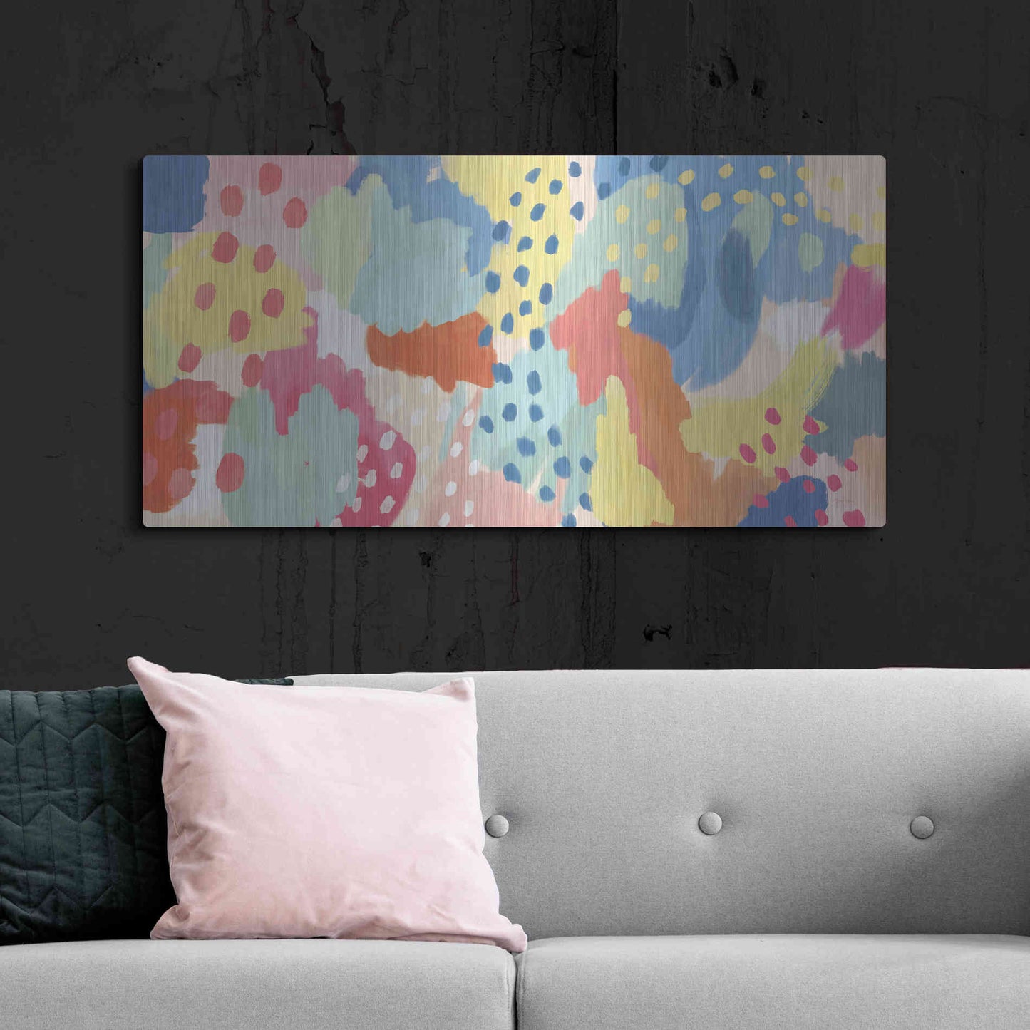 Luxe Metal Art 'Bright Life I' by Mary Urban, Metal Wall Art,48x24