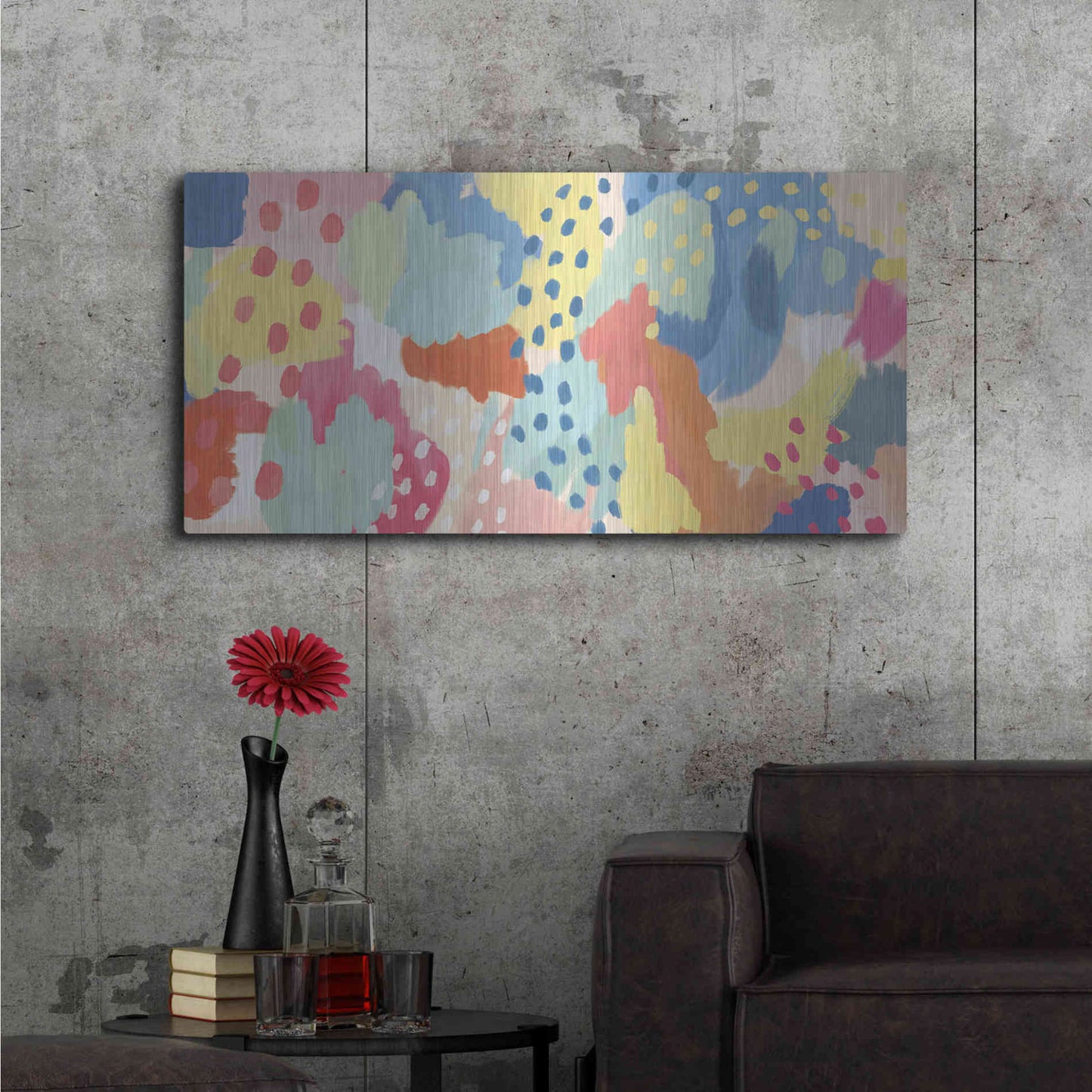 Luxe Metal Art 'Bright Life I' by Mary Urban, Metal Wall Art,48x24