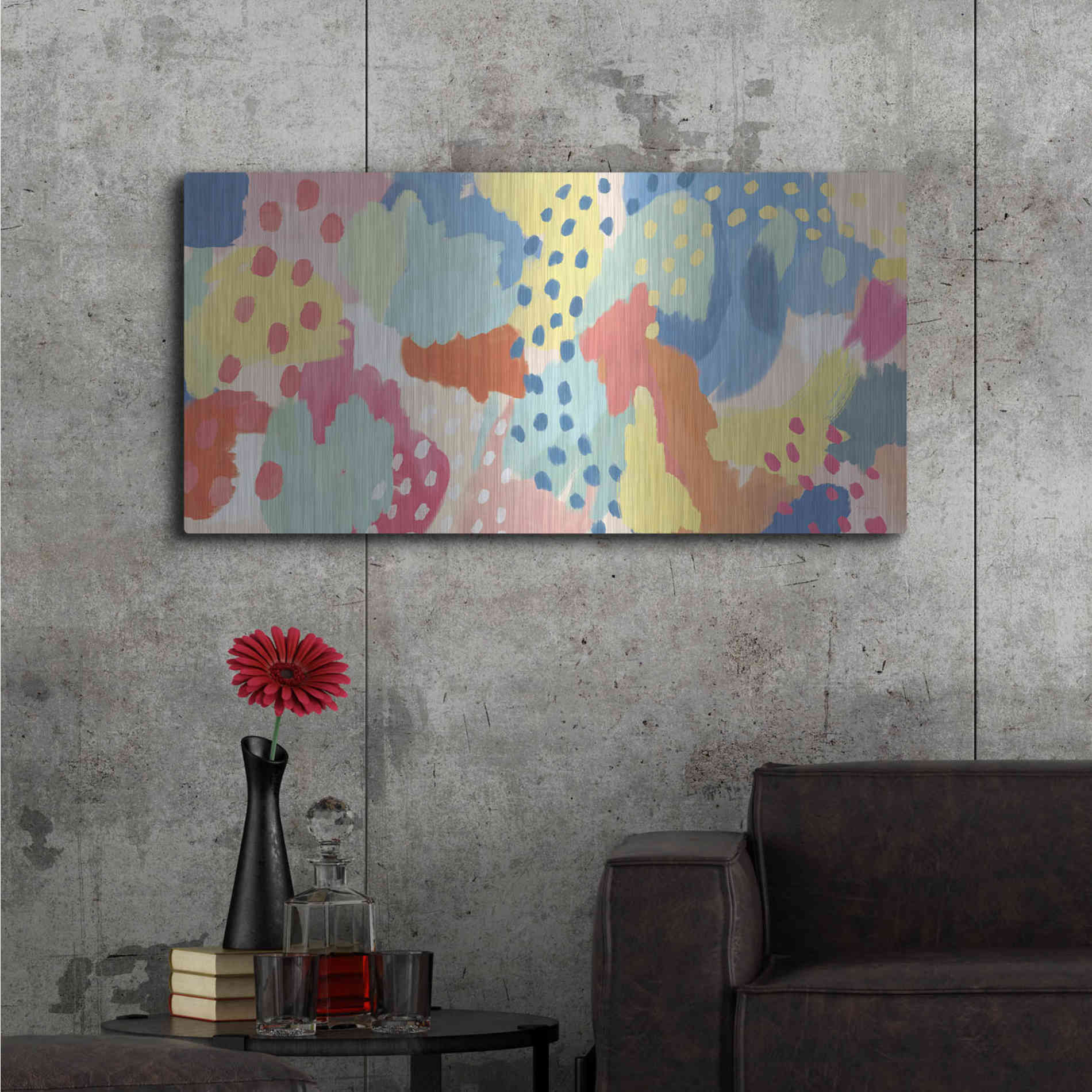 Luxe Metal Art 'Bright Life I' by Mary Urban, Metal Wall Art,48x24