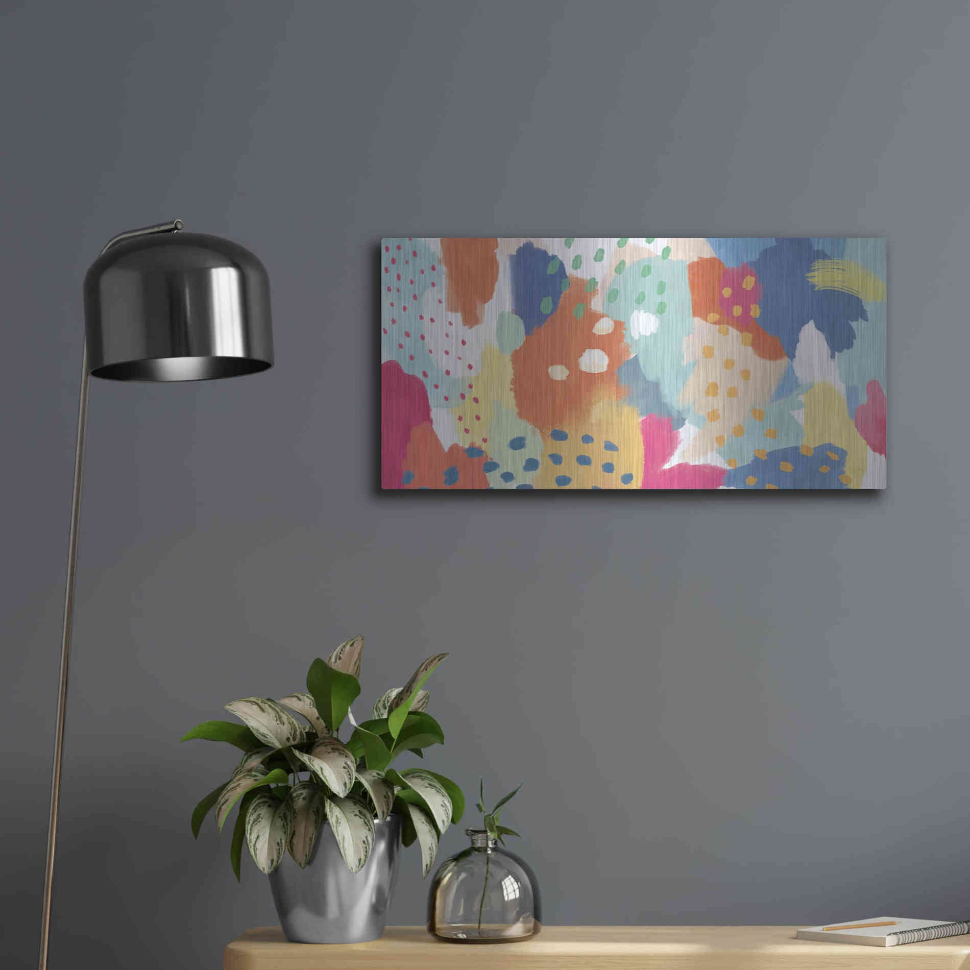 Luxe Metal Art 'Bright Life II' by Mary Urban, Metal Wall Art,24x12