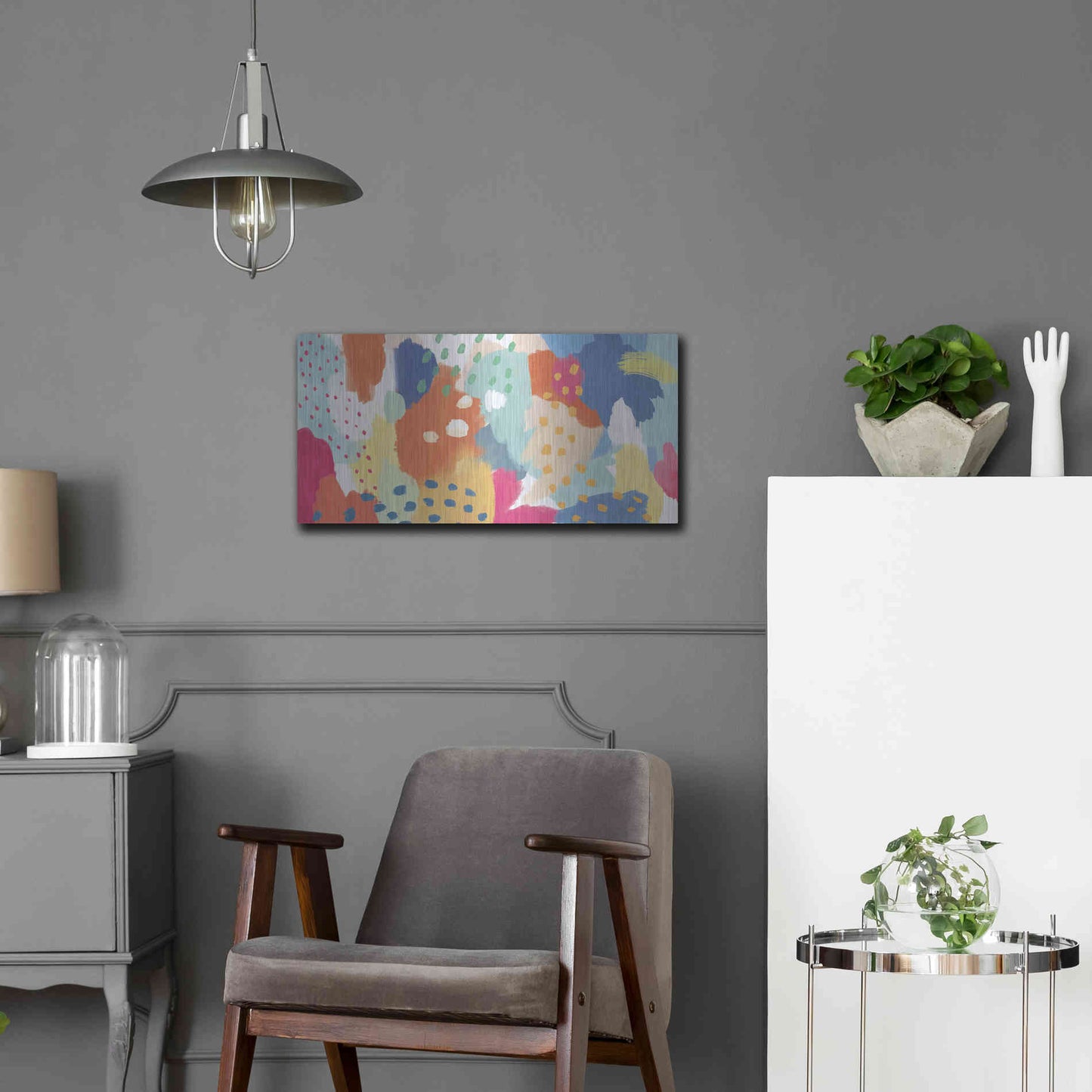 Luxe Metal Art 'Bright Life II' by Mary Urban, Metal Wall Art,24x12