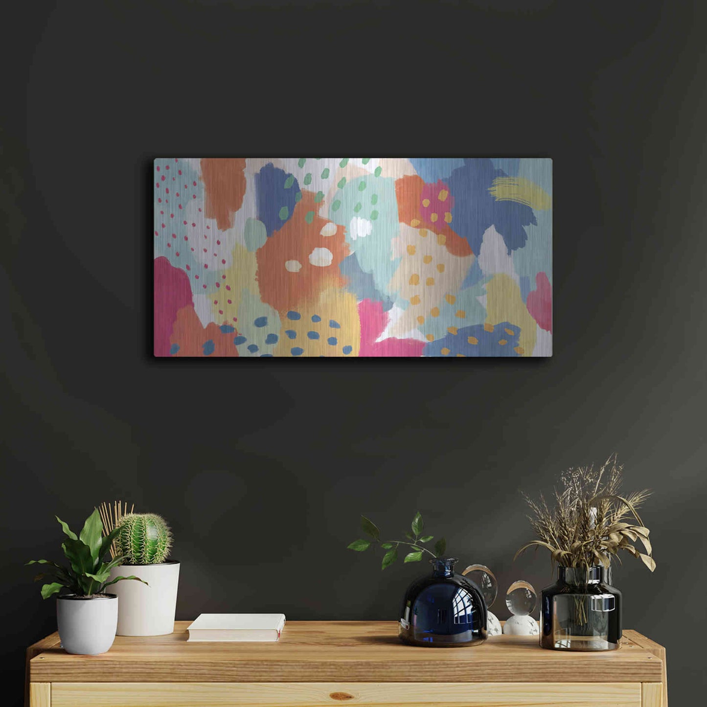 Luxe Metal Art 'Bright Life II' by Mary Urban, Metal Wall Art,24x12