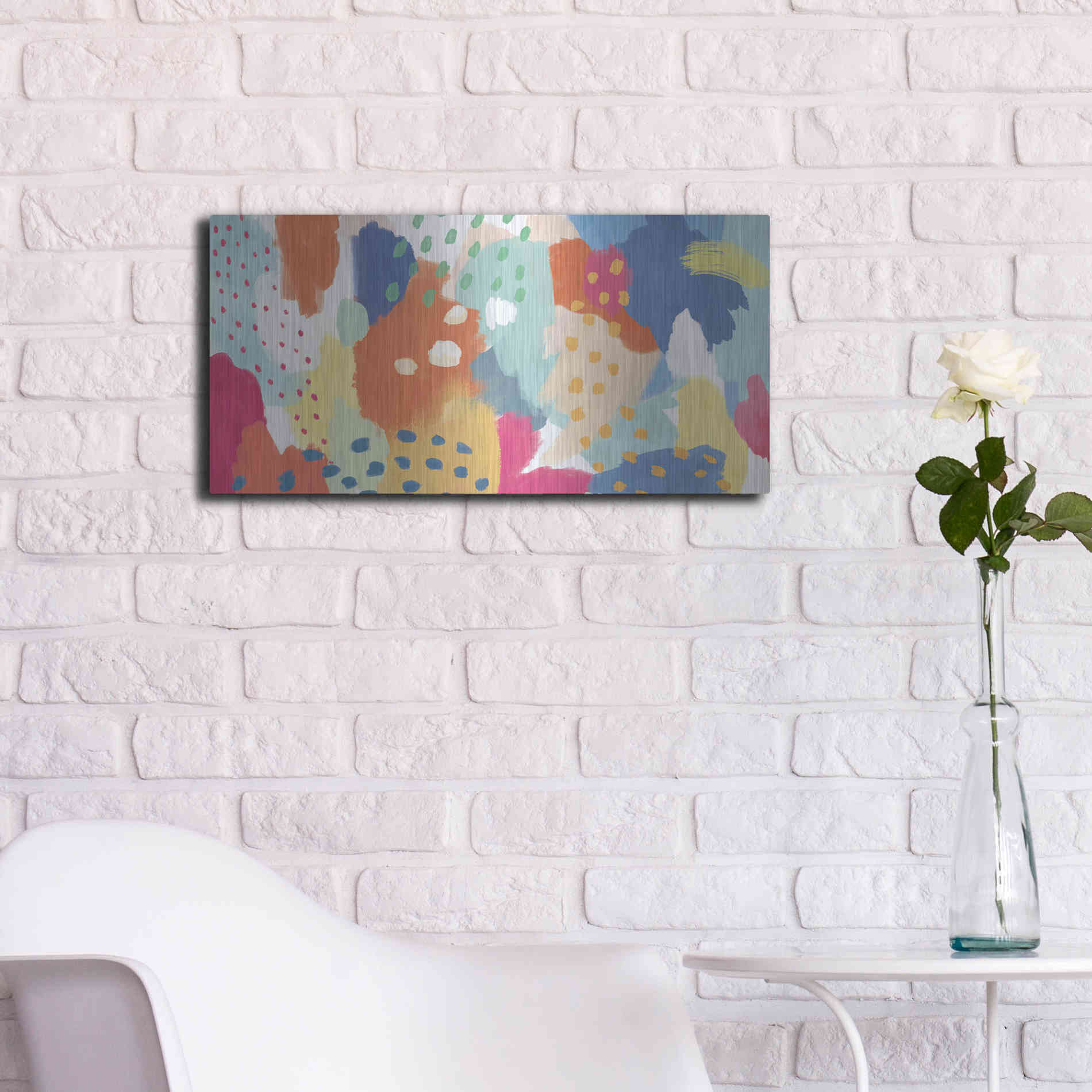 Luxe Metal Art 'Bright Life II' by Mary Urban, Metal Wall Art,24x12