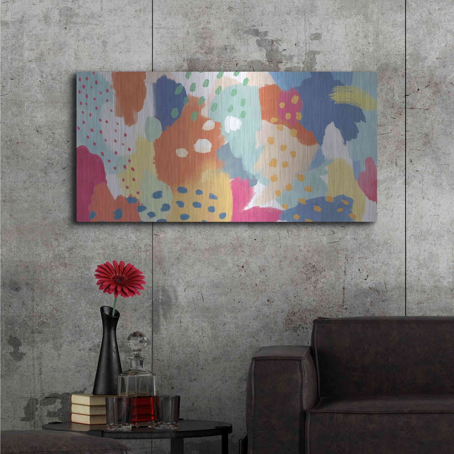 Luxe Metal Art 'Bright Life II' by Mary Urban, Metal Wall Art,48x24