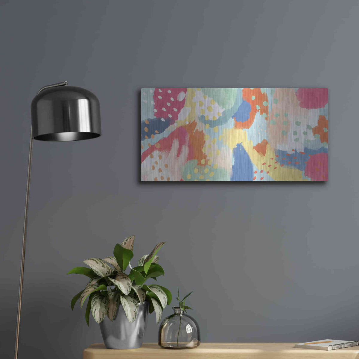 Luxe Metal Art 'Bright Life III' by Mary Urban, Metal Wall Art,24x12