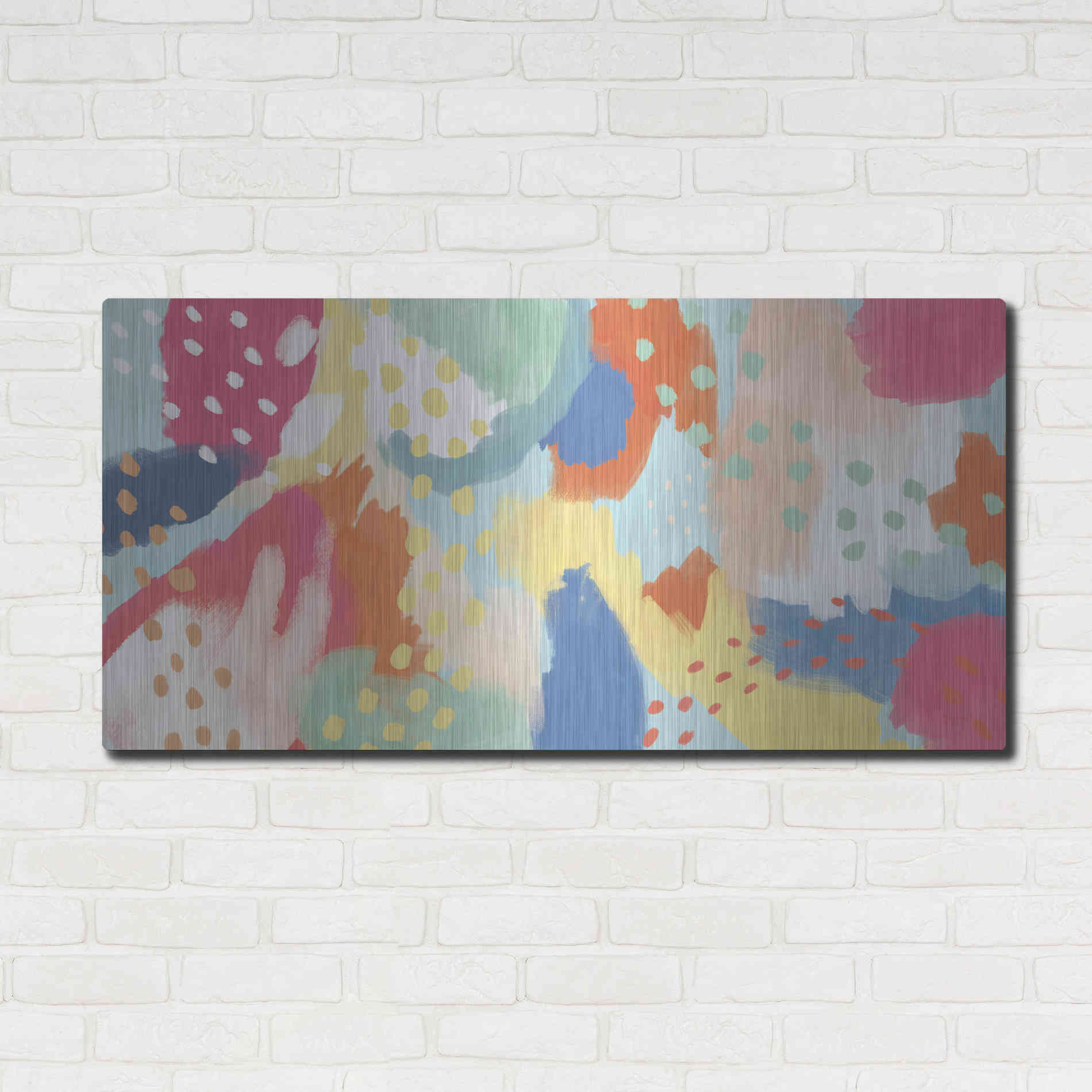 Luxe Metal Art 'Bright Life III' by Mary Urban, Metal Wall Art,48x24