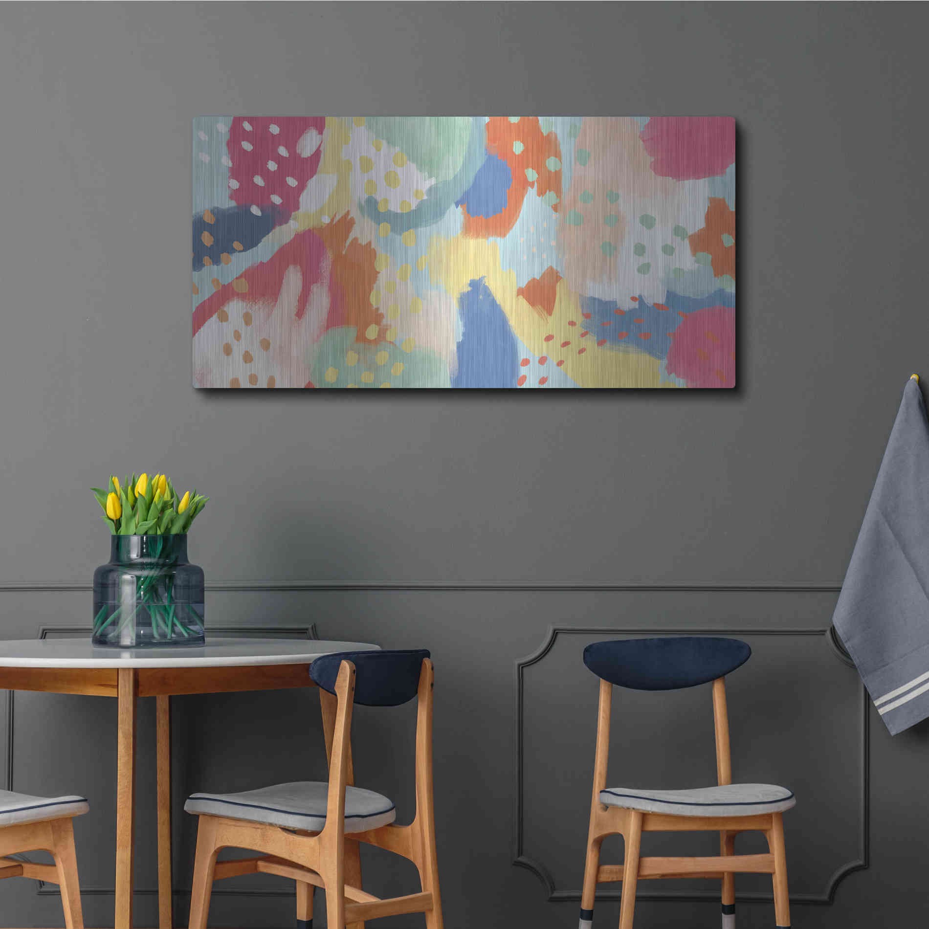 Luxe Metal Art 'Bright Life III' by Mary Urban, Metal Wall Art,48x24