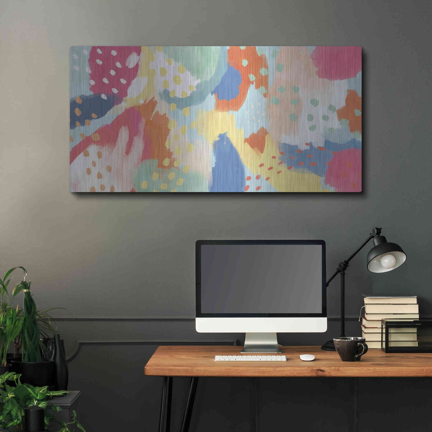 Luxe Metal Art 'Bright Life III' by Mary Urban, Metal Wall Art,48x24