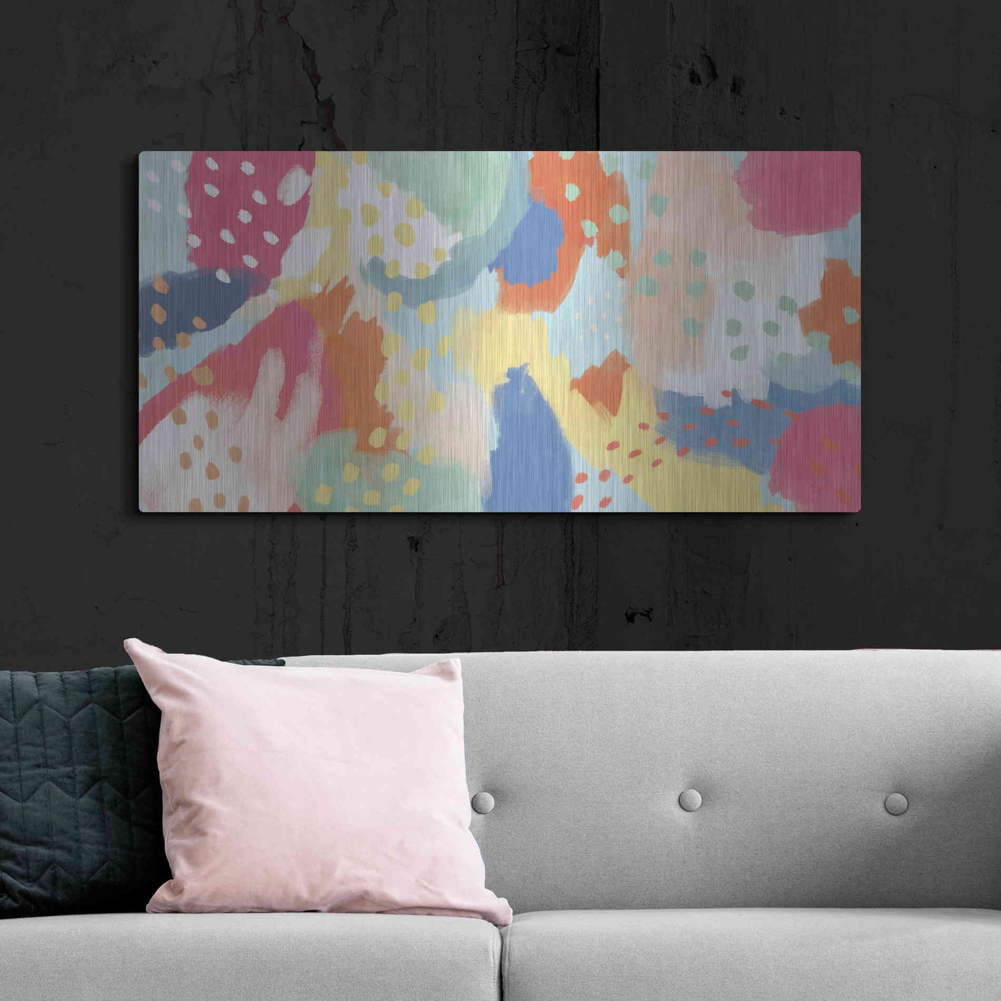 Luxe Metal Art 'Bright Life III' by Mary Urban, Metal Wall Art,48x24