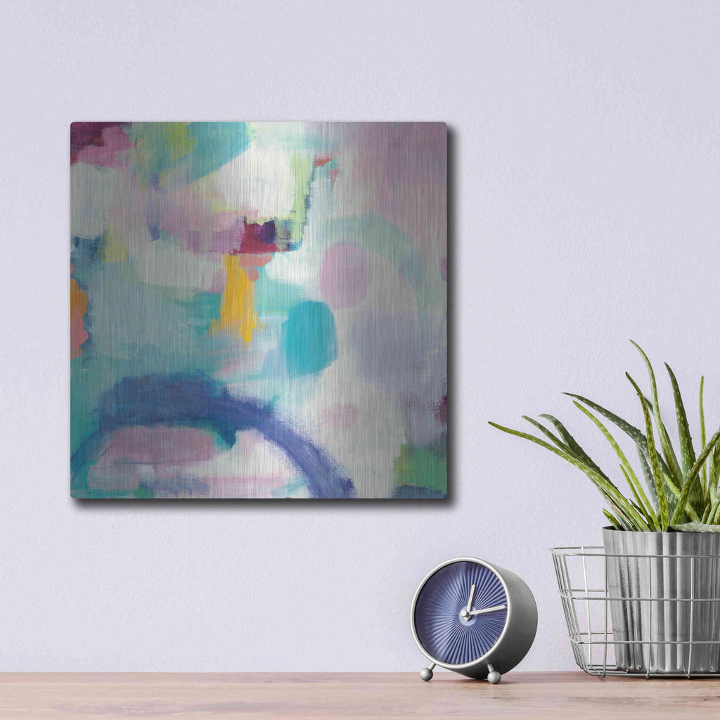 Luxe Metal Art 'Trial and Airy Bright' by Mary Urban, Metal Wall Art,12x12