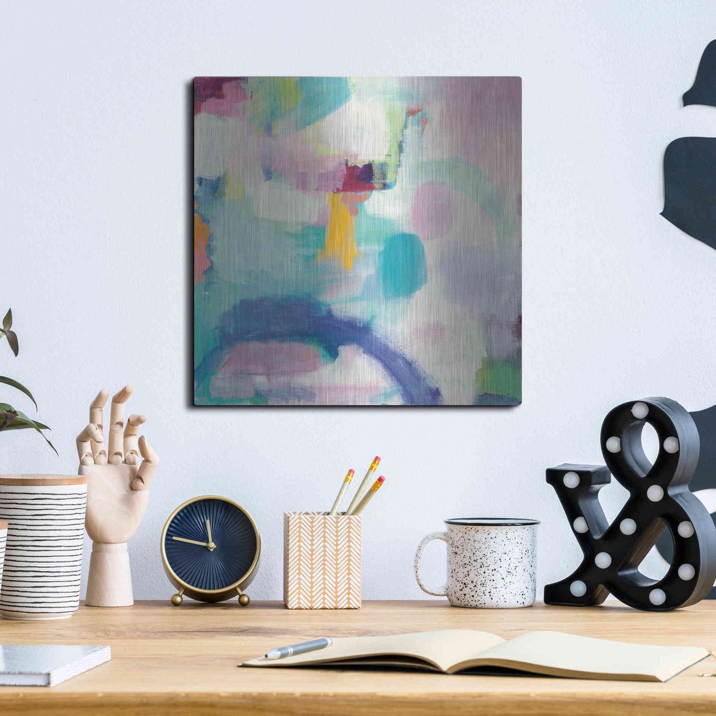 Luxe Metal Art 'Trial and Airy Bright' by Mary Urban, Metal Wall Art,12x12