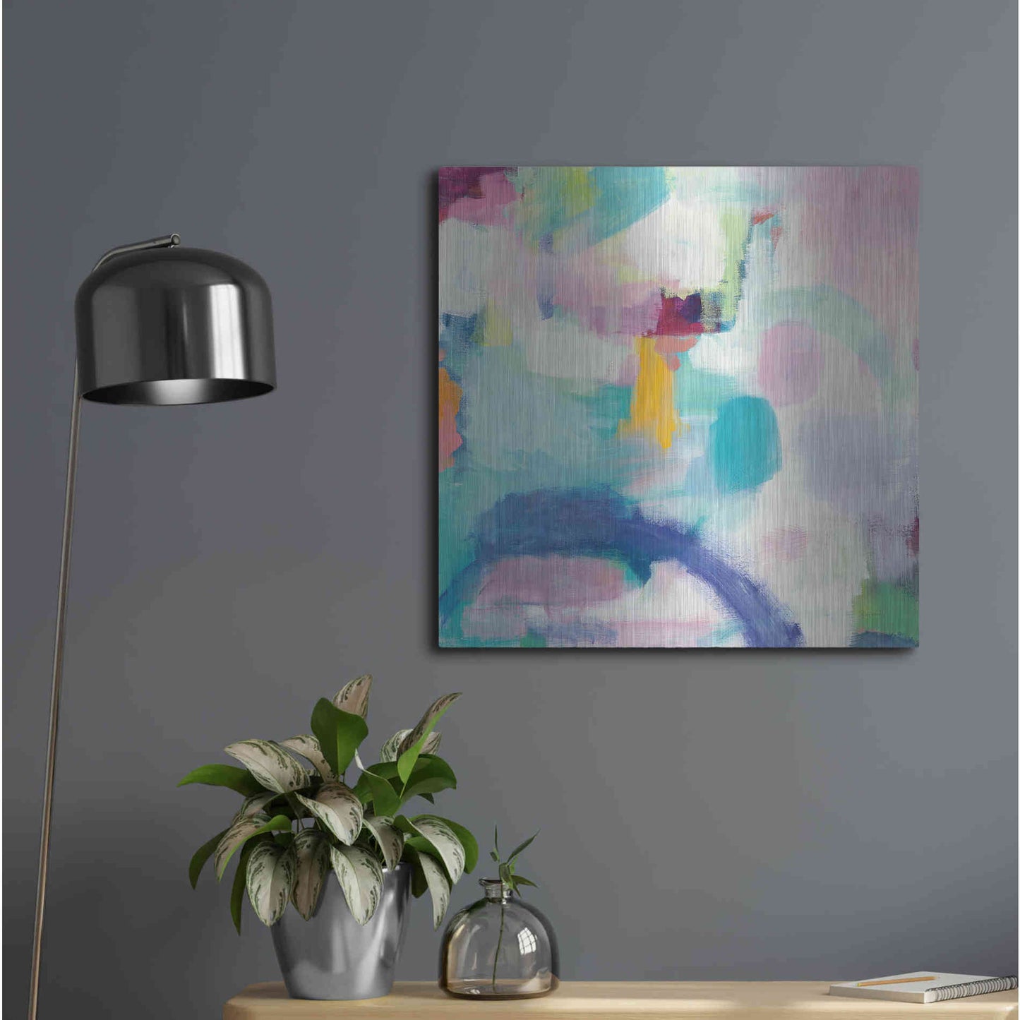 Luxe Metal Art 'Trial and Airy Bright' by Mary Urban, Metal Wall Art,24x24