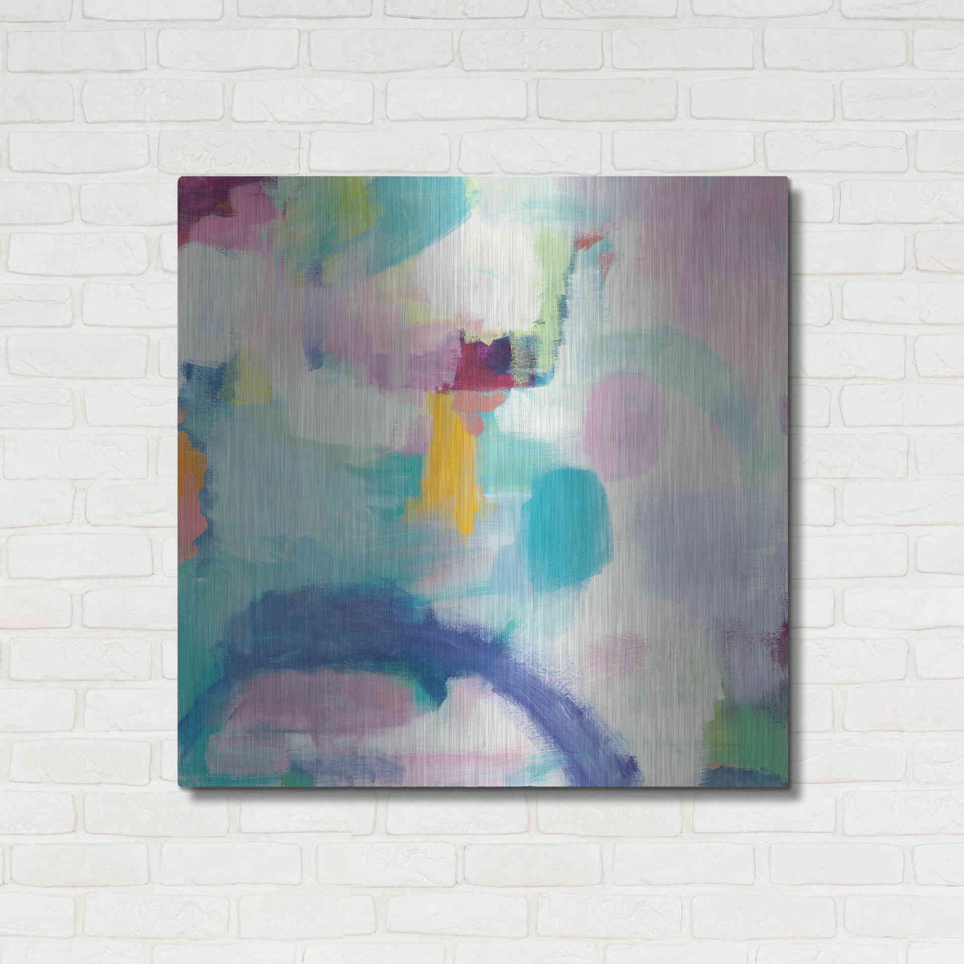 Luxe Metal Art 'Trial and Airy Bright' by Mary Urban, Metal Wall Art,36x36