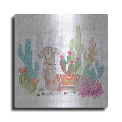 Luxe Metal Art 'Lovely Llamas I' by Mary Urban, Metal Wall Art