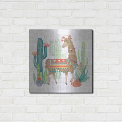 Luxe Metal Art 'Lovely Llamas III' by Mary Urban, Metal Wall Art,24x24
