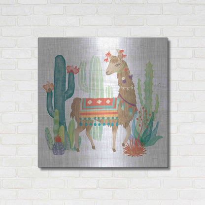 Luxe Metal Art 'Lovely Llamas III' by Mary Urban, Metal Wall Art,36x36